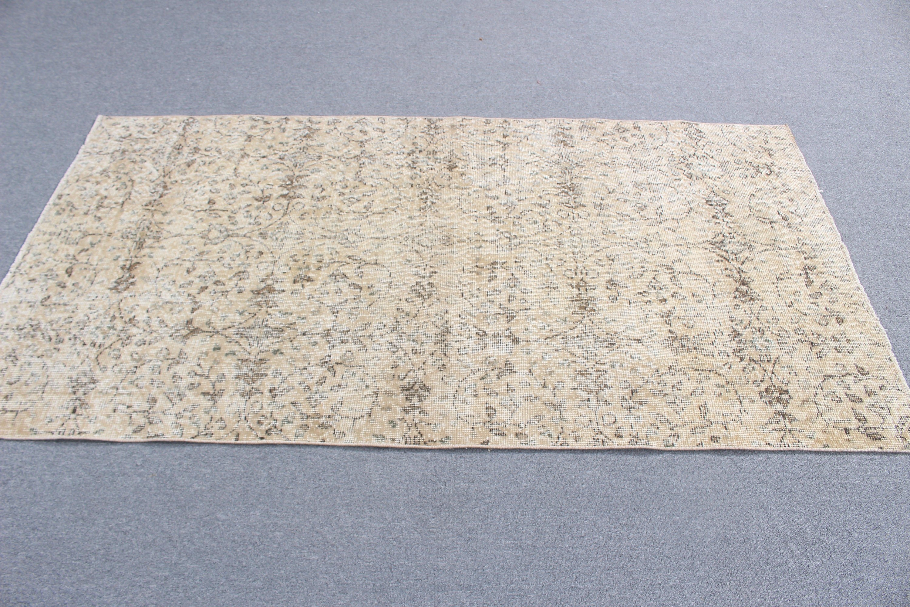 Vintage Accent Rug, Turkish Rugs, Bedroom Rugs, Luxury Rugs, Vintage Rugs, Boho Rug, 3.3x6.2 ft Accent Rug, Beige Luxury Rug