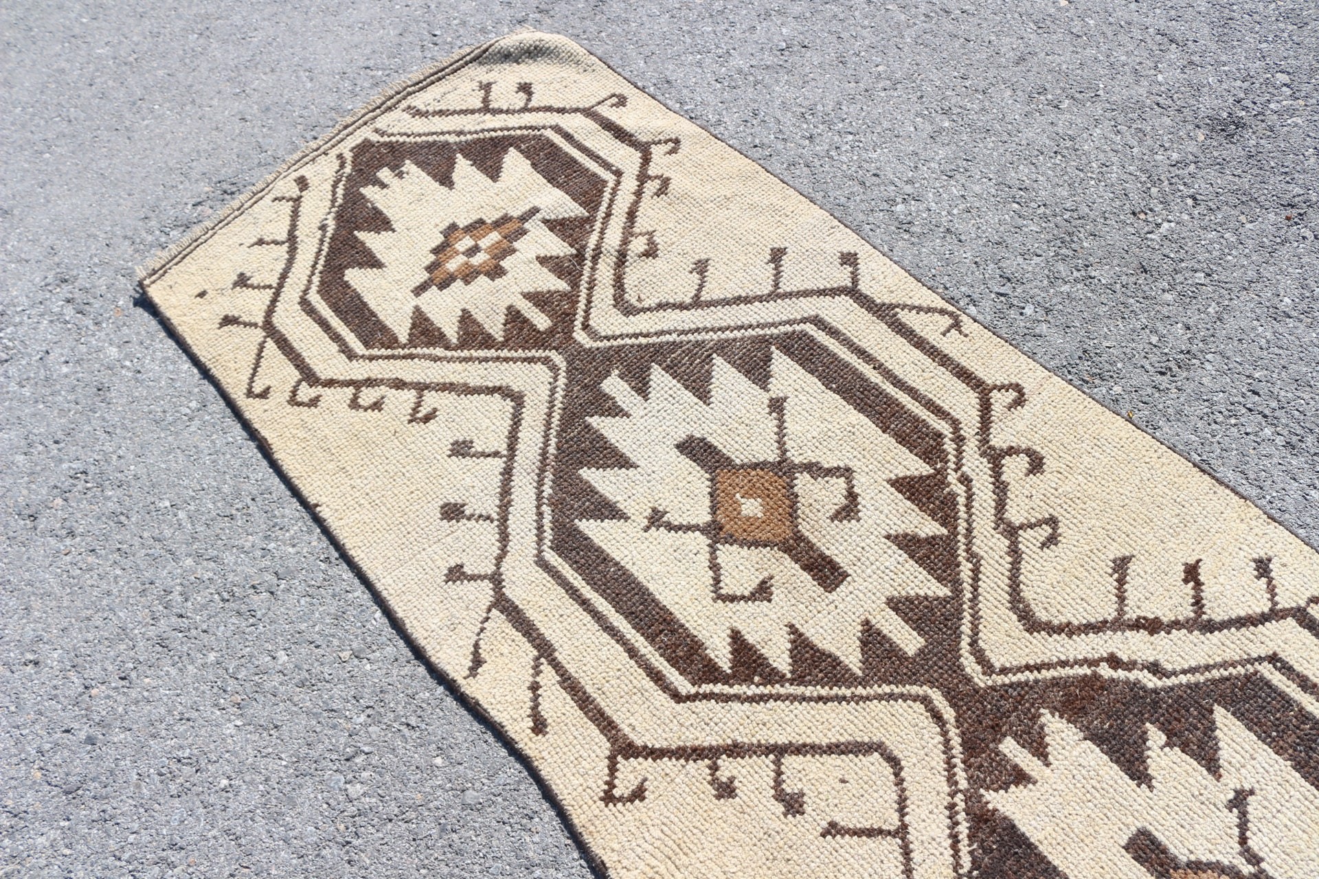 2.9x11.1 ft Runner Rug, Cool Rugs, Corridor Rugs, Beige Bedroom Rug, Old Rug, Vintage Rug, Turkish Rugs, Rugs for Stair