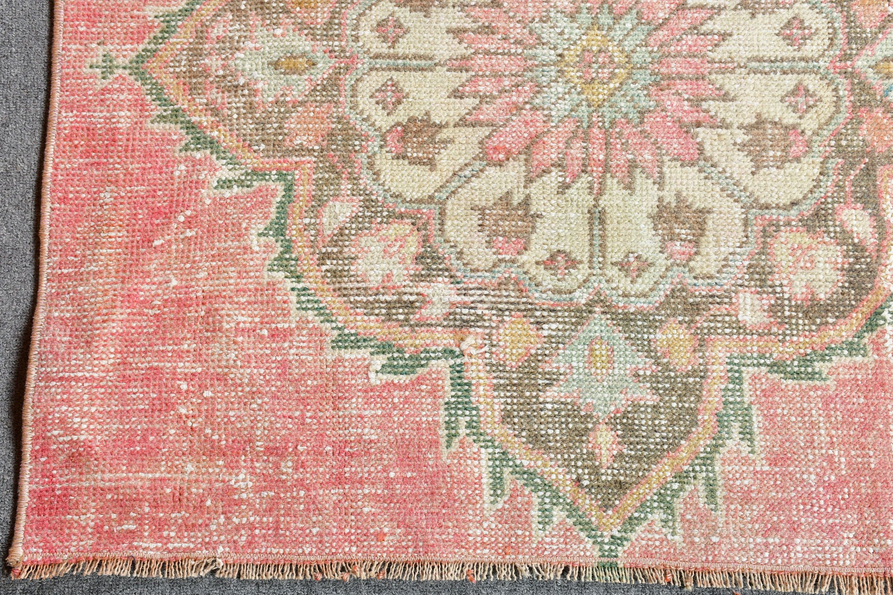 Anatolian Rugs, Wedding Rugs, Antique Rug, Vintage Rugs, Pink Anatolian Rug, Bathroom Rug, Entry Rug, 2.6x2.7 ft Small Rug, Turkish Rug