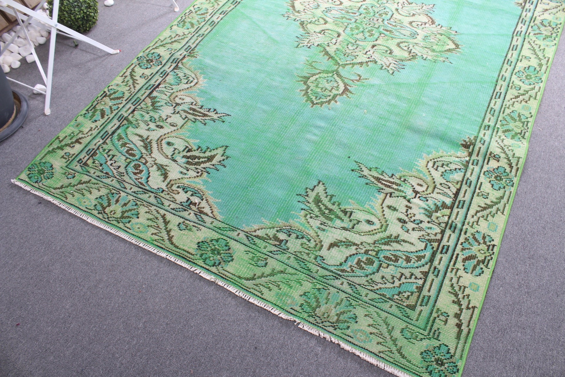 5.1x8.6 ft Large Rugs, Turkish Rug, Bedroom Rug, Green Oushak Rugs, Kitchen Rug, Natural Rug, Living Room Rugs, Vintage Rug, Antique Rugs