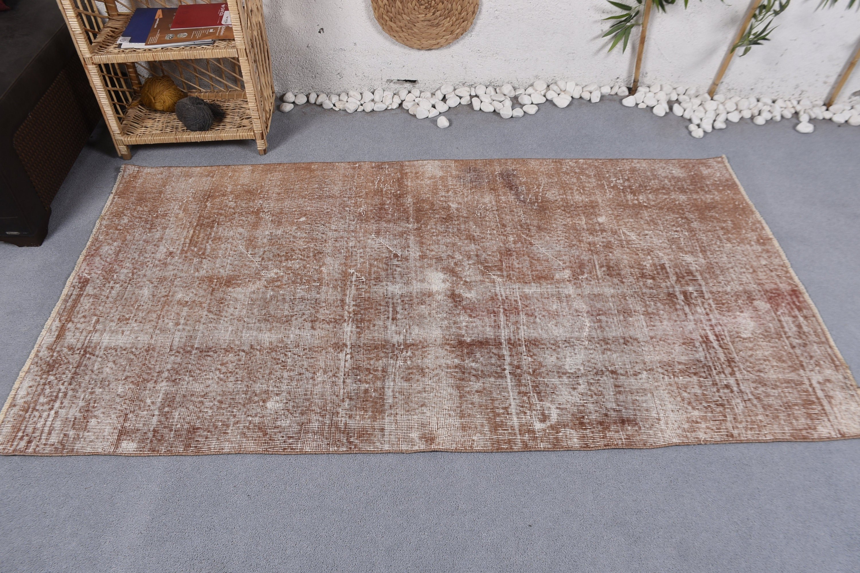 Giriş Halıları, Yatak Odası Halısı, Türk Halısı, Kahverengi 3,6x6,6 ft Accent Halı, Vintage Halı, Antika Halı, Mutfak Halıları, Çocuk Halısı