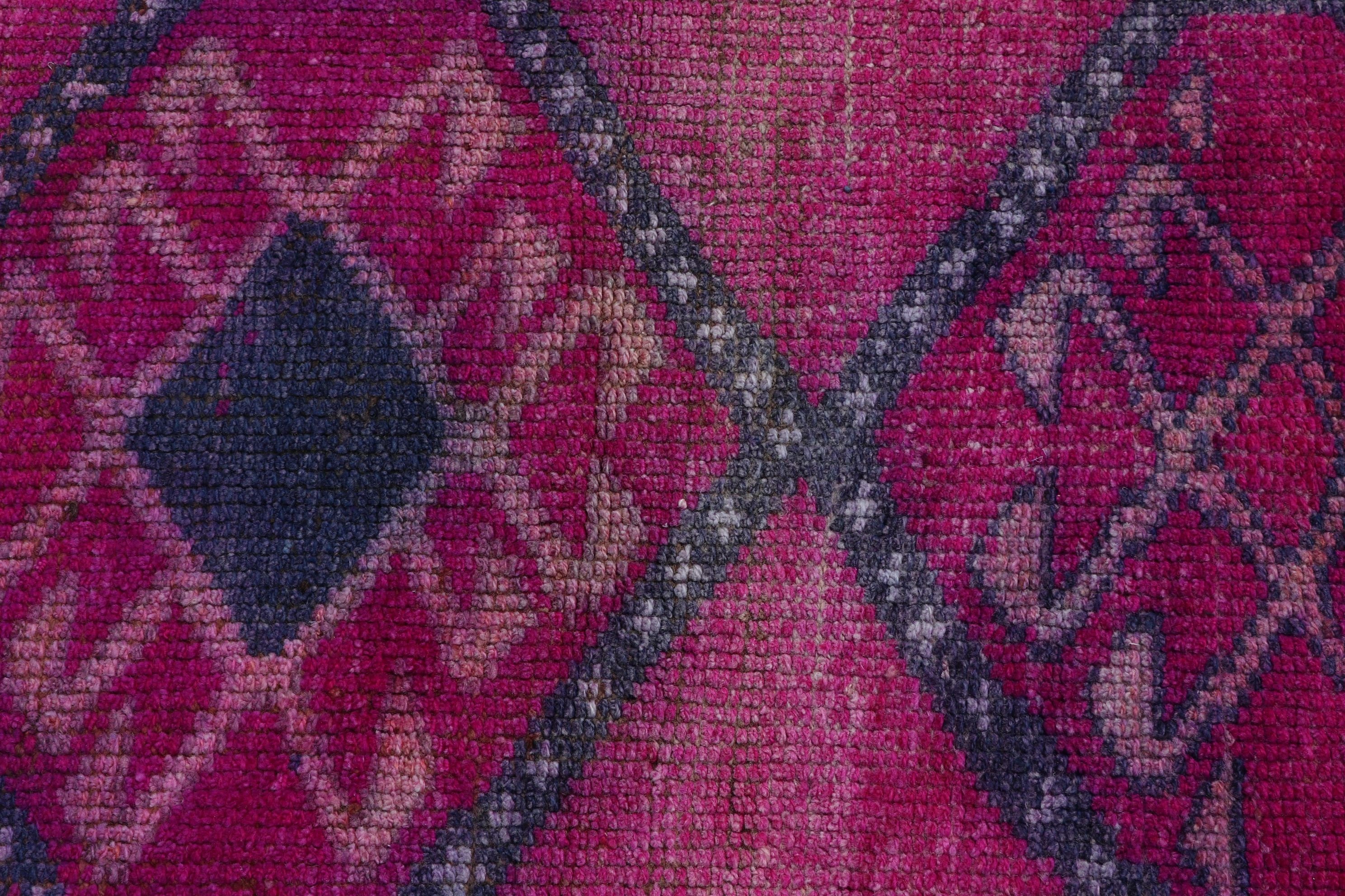 Pink Anatolian Rug, 2.9x10.3 ft Runner Rugs, Kitchen Rug, Vintage Rug, Bedroom Rugs, Dorm Rug, Corridor Rug, Rugs for Corridor, Turkish Rug