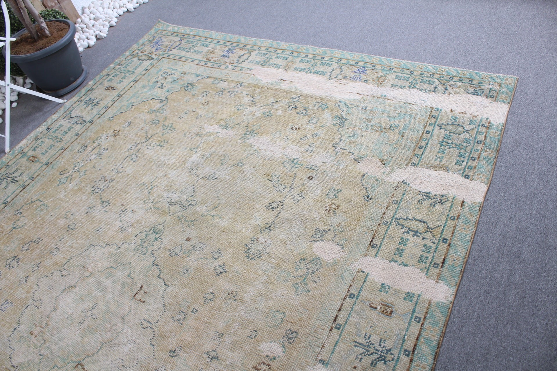 Turkish Rugs, Beige Kitchen Rugs, Vintage Decor Rug, Dining Room Rugs, Wool Rug, 7.3x11 ft Oversize Rug, Cool Rug, Vintage Rug, Saloon Rug