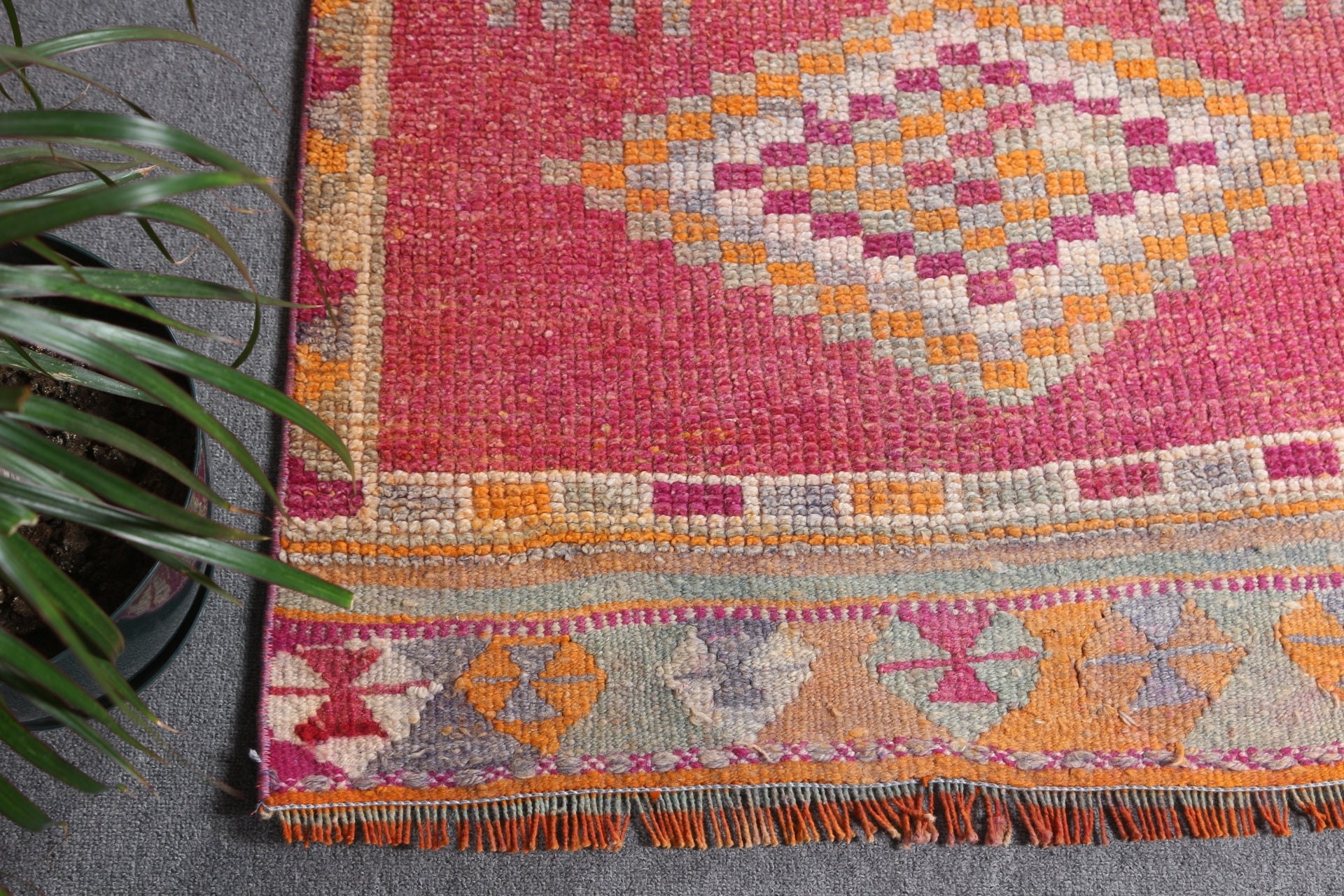 Hallway Rugs, Vintage Rug, Rugs for Stair, Pink Antique Rug, Cool Rug, Turkish Rug, Kitchen Rug, Corridor Rug, 2.8x10.2 ft Runner Rugs