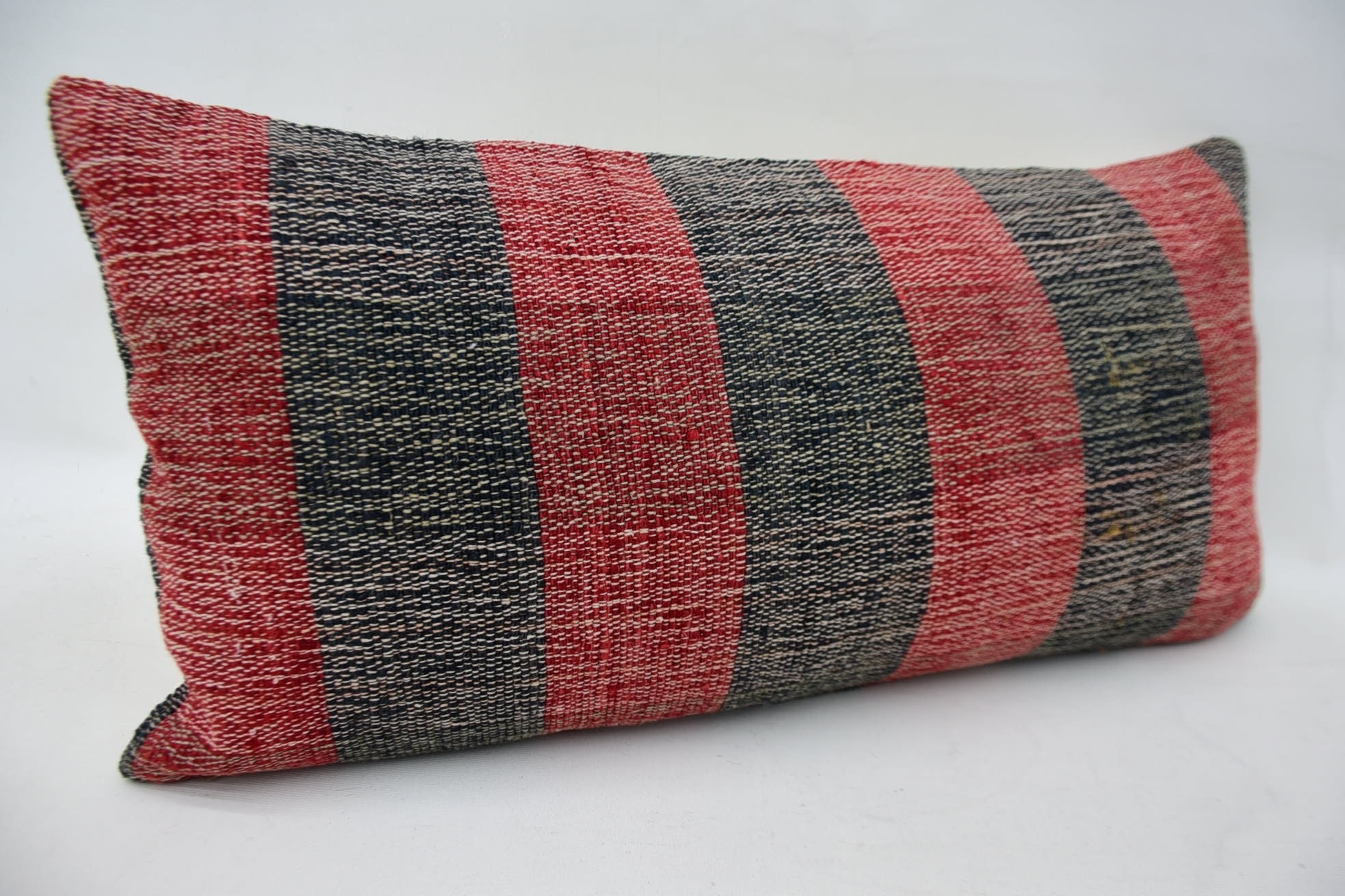 Gift Pillow, Kilim Rug Pillow Cover, 12"x24" Blue Pillow Case, Bed Pillow Cover, Kilim Pillow, Home Decor Pillow