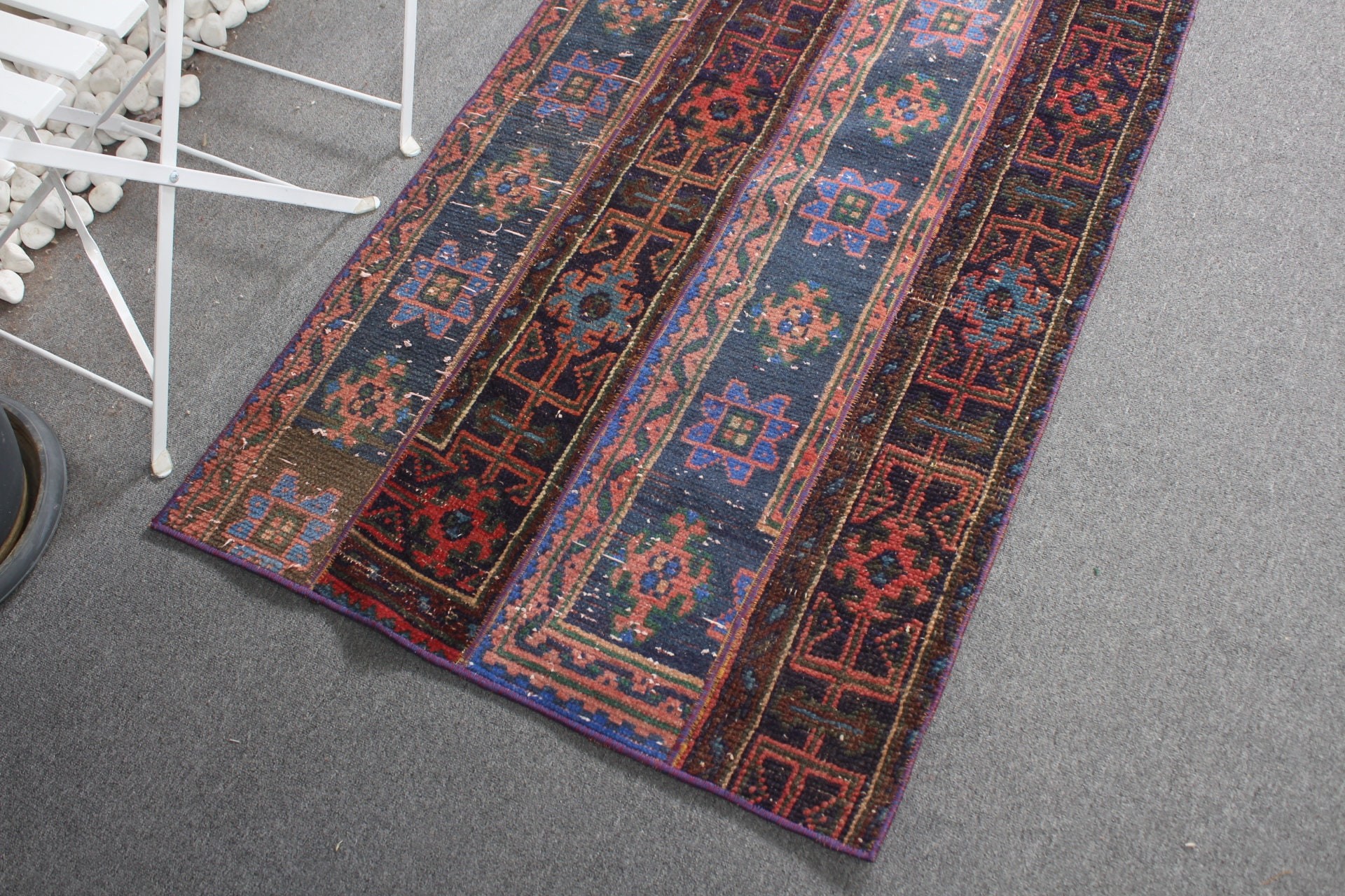 2.7x4.8 ft Small Rug, Kitchen Rugs, Vintage Rug, Bedroom Rugs, Car Mat Rug, Cute Rug, Turkish Rug, Blue Home Decor Rugs