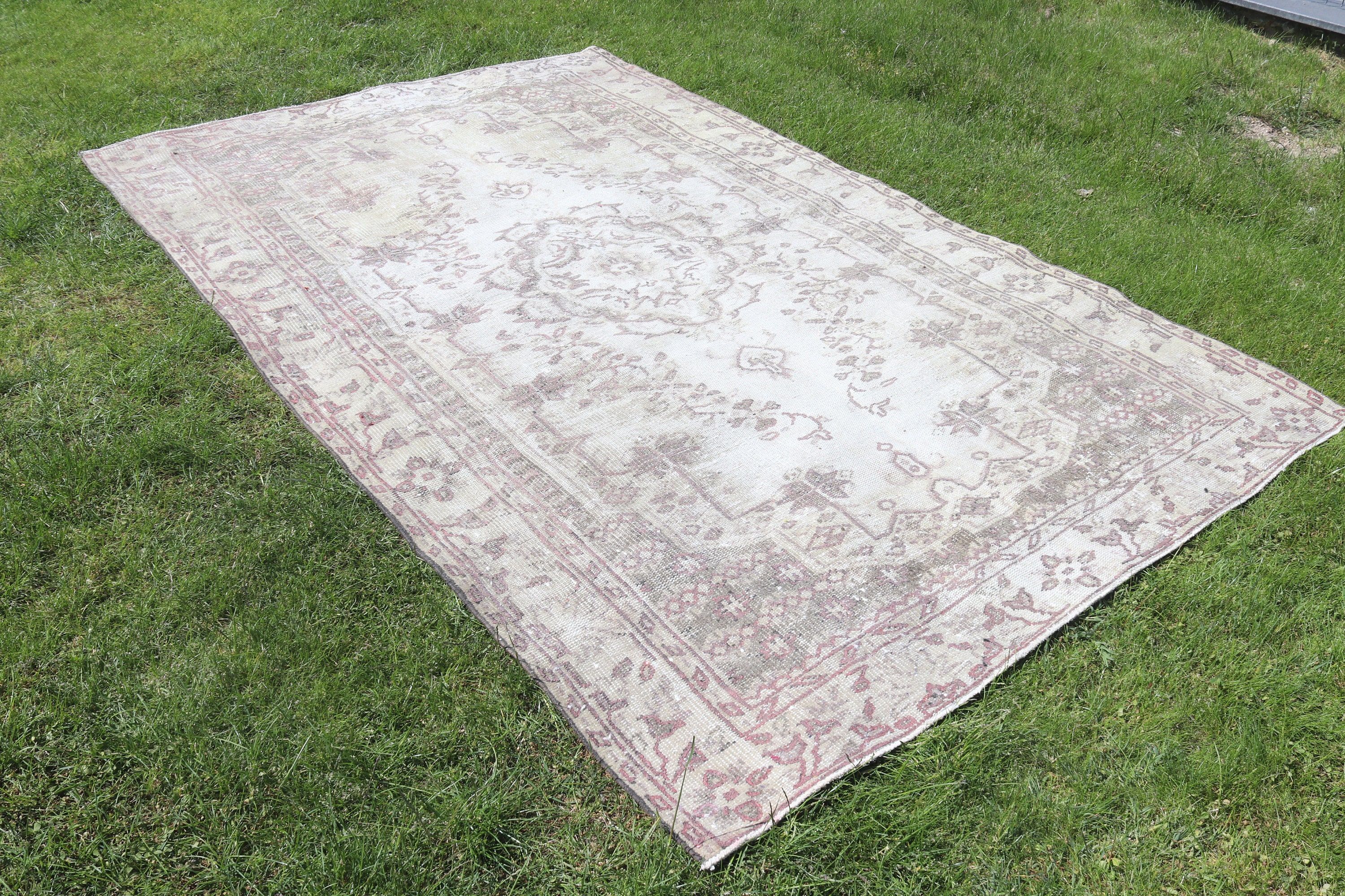 5.5x8.7 ft Large Rug, Vintage Rug, Turkish Rug, Large Boho Rug, Beige Moroccan Rugs, Tribal Rug, Salon Rugs, Oriental Rug, Statement Rug