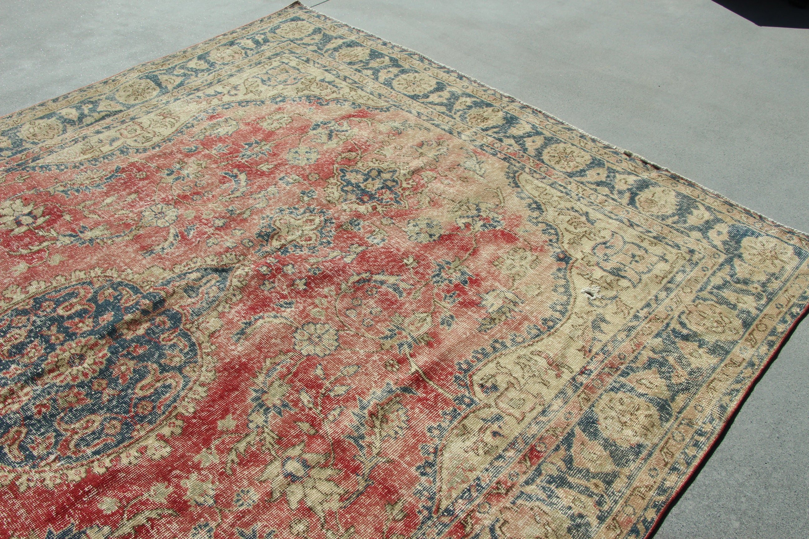 7.4x10.5 ft Büyük Boy Halı, Boho Halı, Türk Halıları, Lüks Halılar, Vintage Halılar, Havalı Halılar, Kırmızı Oryantal Halılar, Salon Halıları, Büyük Boy Türk Halısı