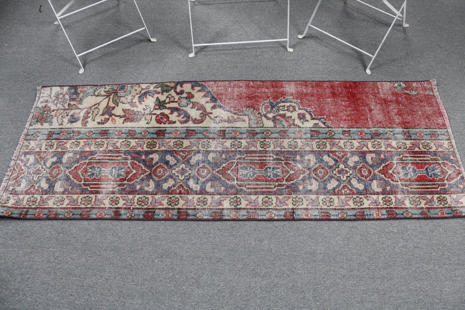 Blue Kitchen Rug, Flatweave Rug, Turkish Rugs, Exotic Rugs, Beni Ourain Runner Rug, Vintage Rugs, 2.1x5.7 ft Runner Rug