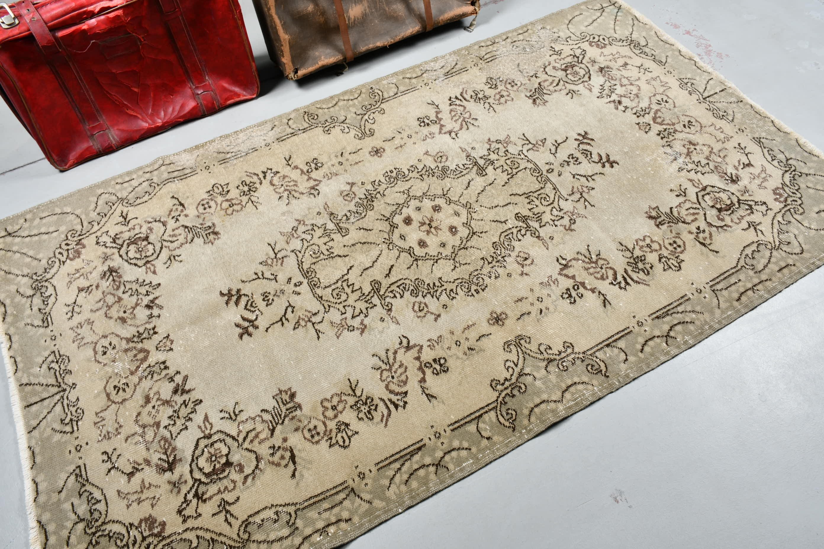 Ev Dekorasyonu Halısı, Yeşil Oushak Halısı, Yemek Odası Halısı, Türk Halısı, Eski Halı, Yün Halılar, Yer Halıları, Pastel Halı, 3,9x7 ft Alan Halısı, Vintage Halılar