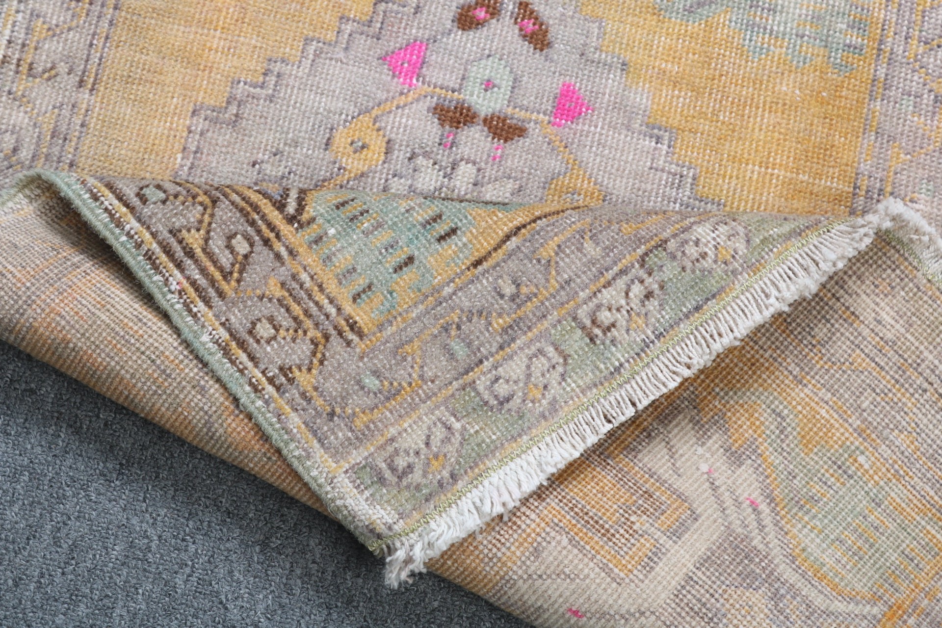 Vintage Halılar, Araba Paspas Halıları, Boho Halı, Küçük Alan Halısı, Türk Halısı, Oryantal Halılar, 1.7x3.1 ft Küçük Halılar, Antika Halılar, Sarı Oryantal Halılar