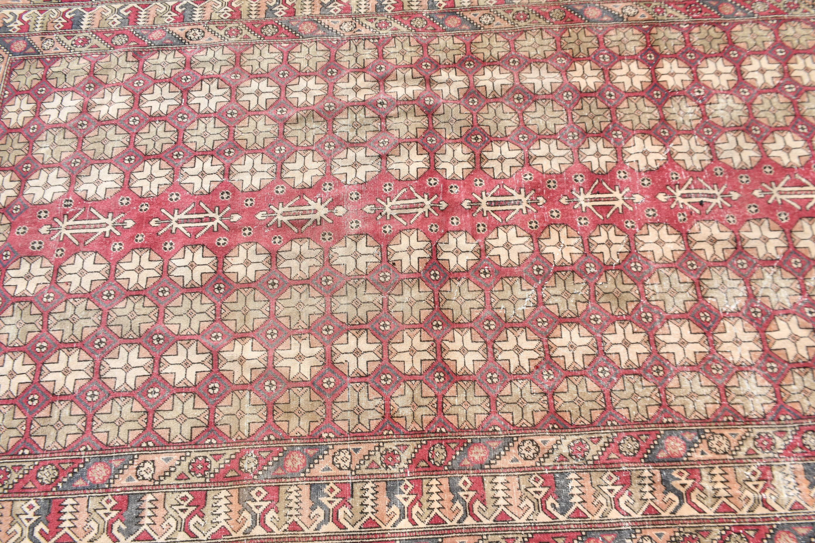 Oriental Rug, Distressed Rugs, Nursery Rugs, Red  4.5x7.8 ft Area Rugs, Kitchen Rug, Anatolian Rug, Vintage Rug, Turkish Rugs