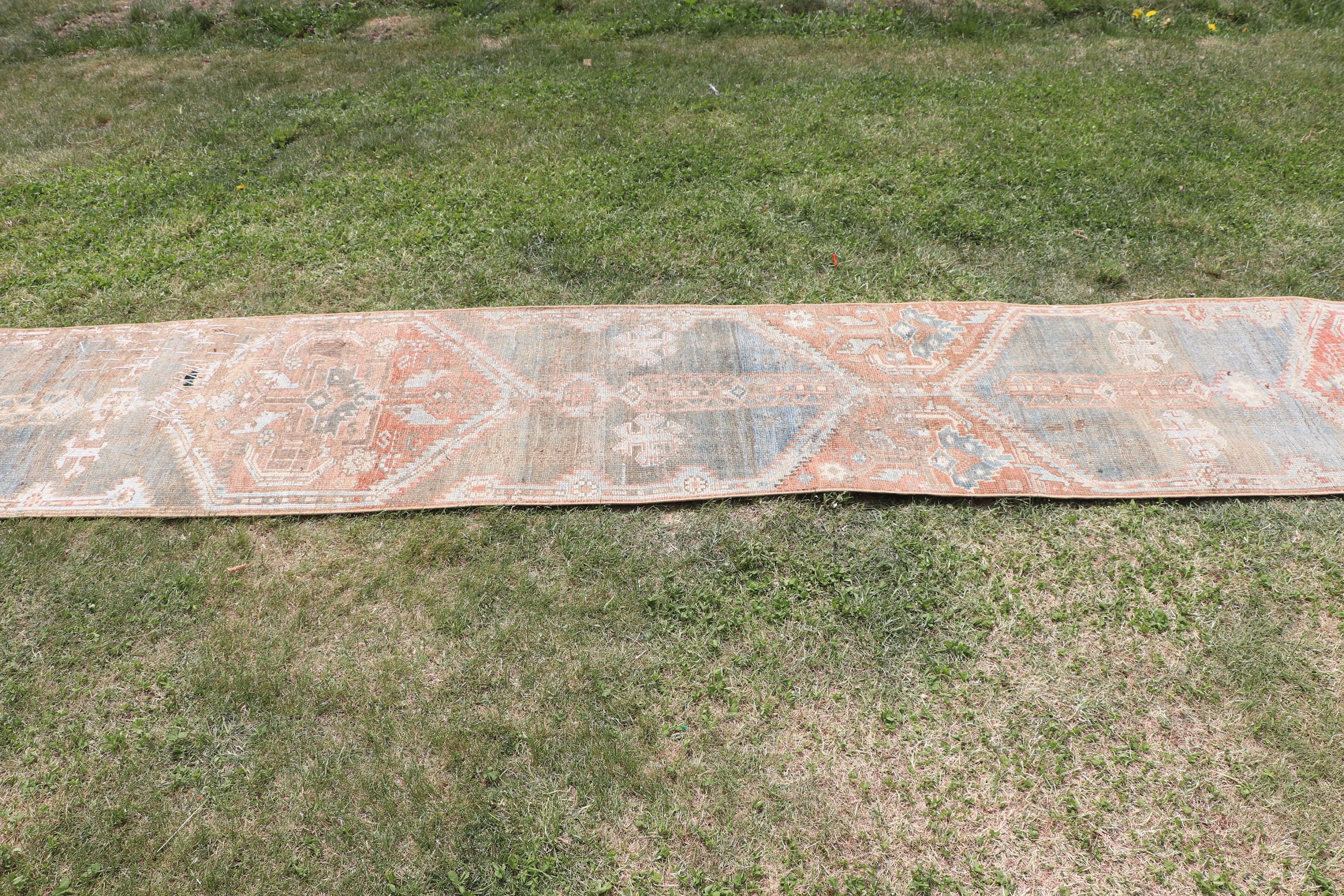 1.9x13.3 ft Runner Halı, Türk Halısı, Kahverengi Fas Halısı, Vintage Runner Halısı, Nötr Halılar, Vintage Halılar, Yün Halı, Mutfak Halıları, Modern Halı