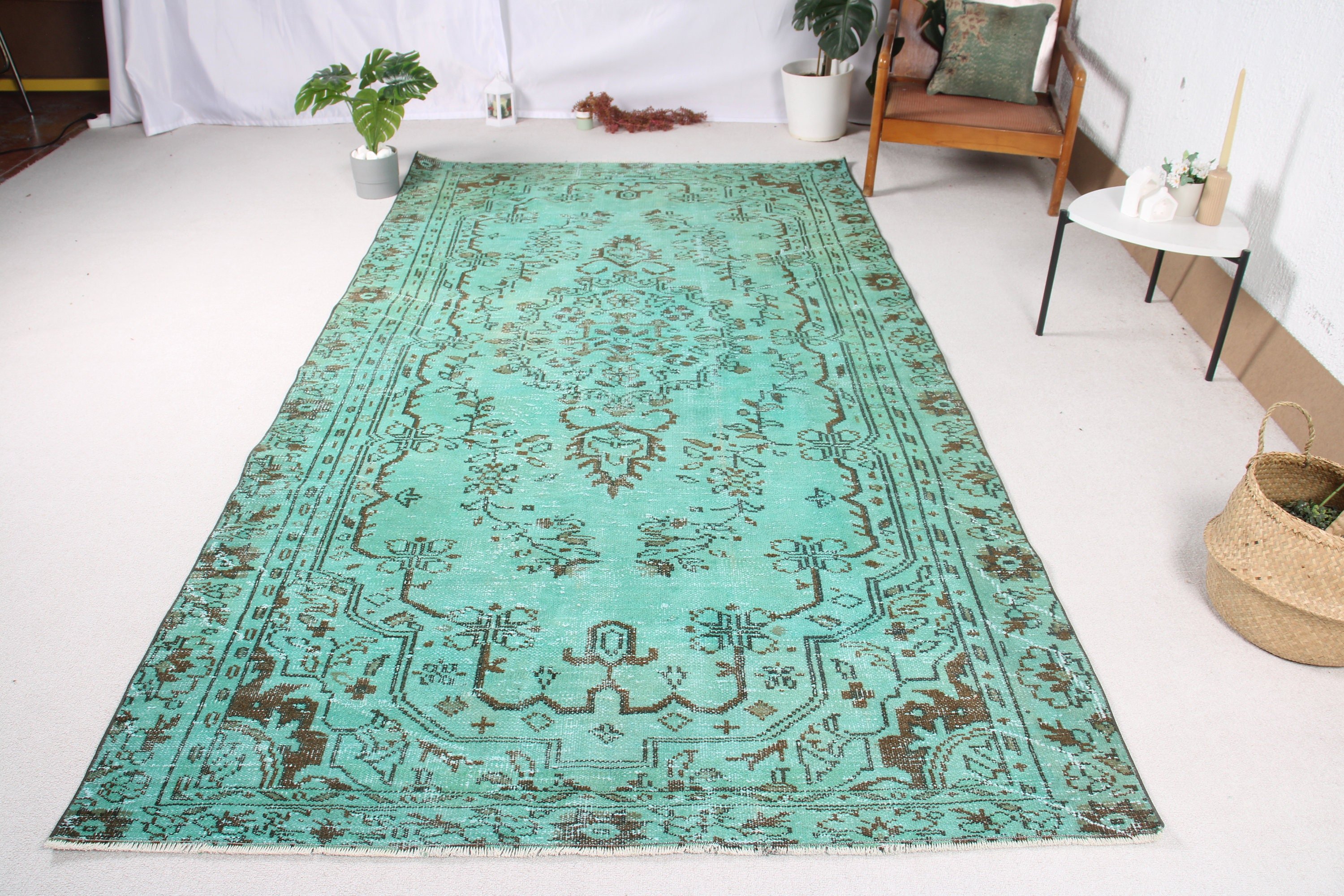 Yeşil Oryantal Halı, Fas Halısı, Lüks Halılar, 5,3x9,8 ft Büyük Halılar, Büyük Boho Halısı, Büyük Vintage Halı, Türk Halıları, Vintage Halılar