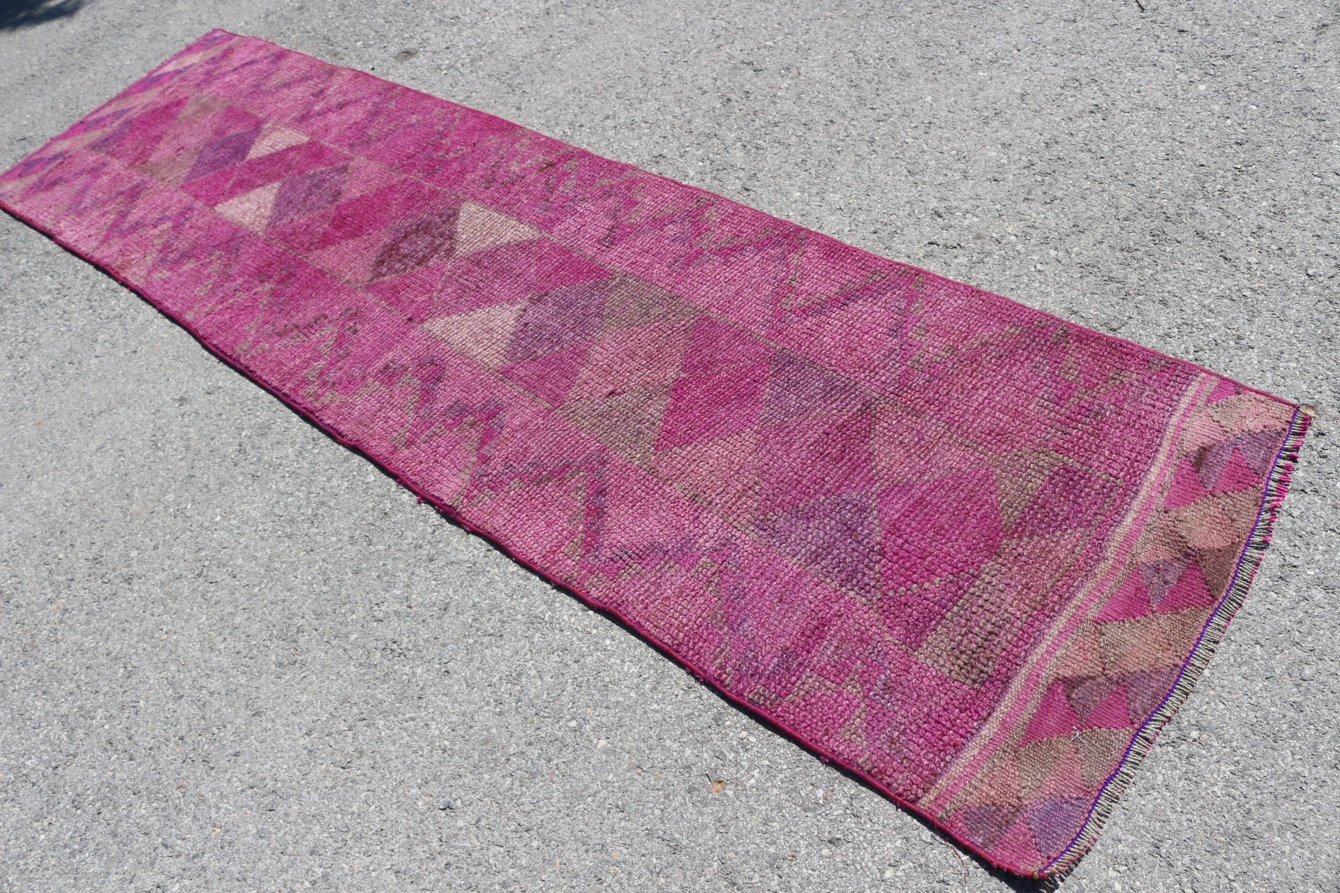 Koşucu Halıları, Yatak Odası Halısı, Pembe Yatak Odası Halıları, Vintage Halı, Türk Halısı, Fas Halısı, Boho Halısı, Koridor Halısı, 2.8x10.5 ft Runner Halısı