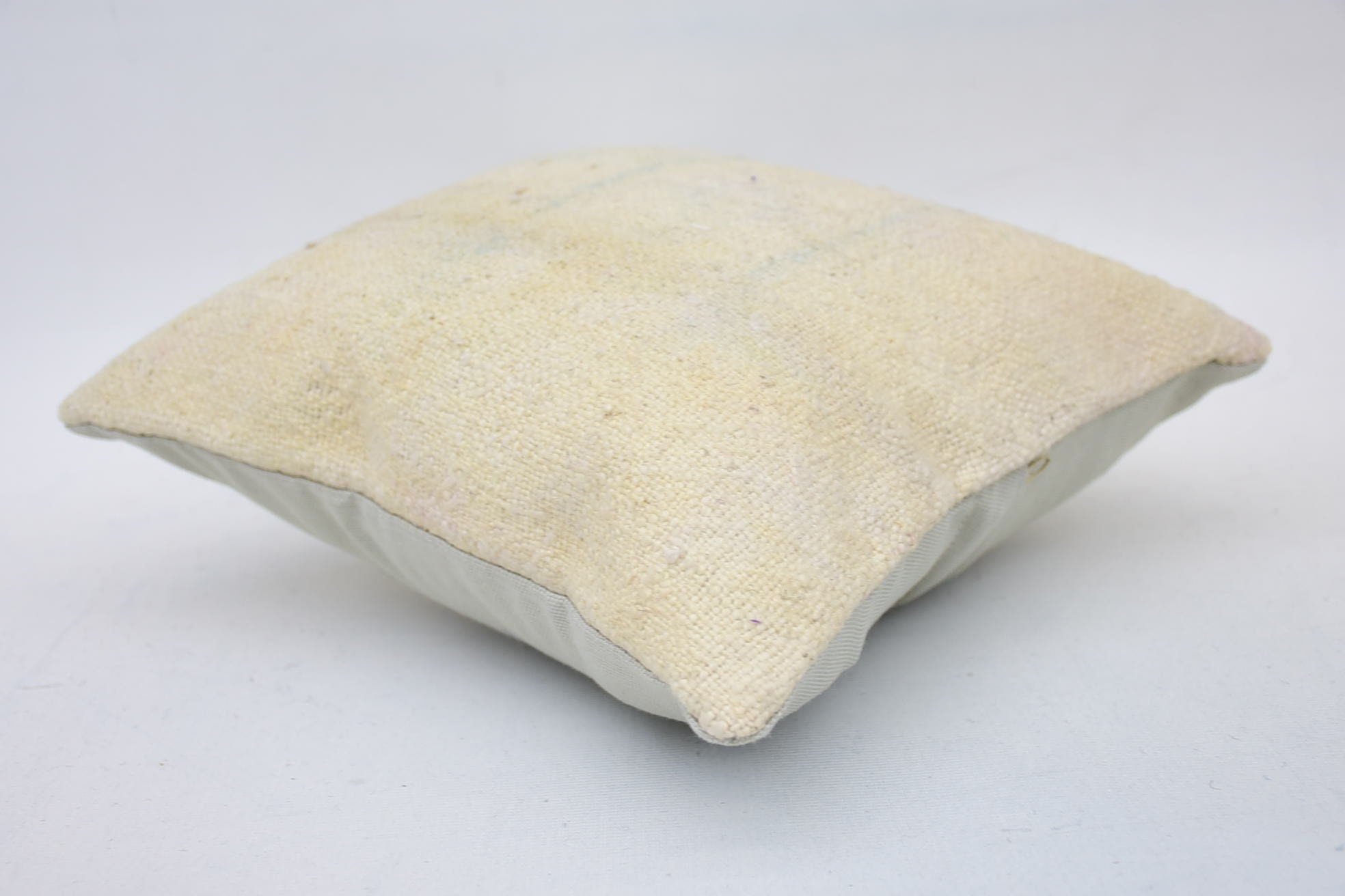 Ethnical Kilim Rug Pillow, Personalized Gift Pillow Pillow Case, Handmade Kilim Cushion, 12"x12" Beige Cushion, Pillow for Sofa