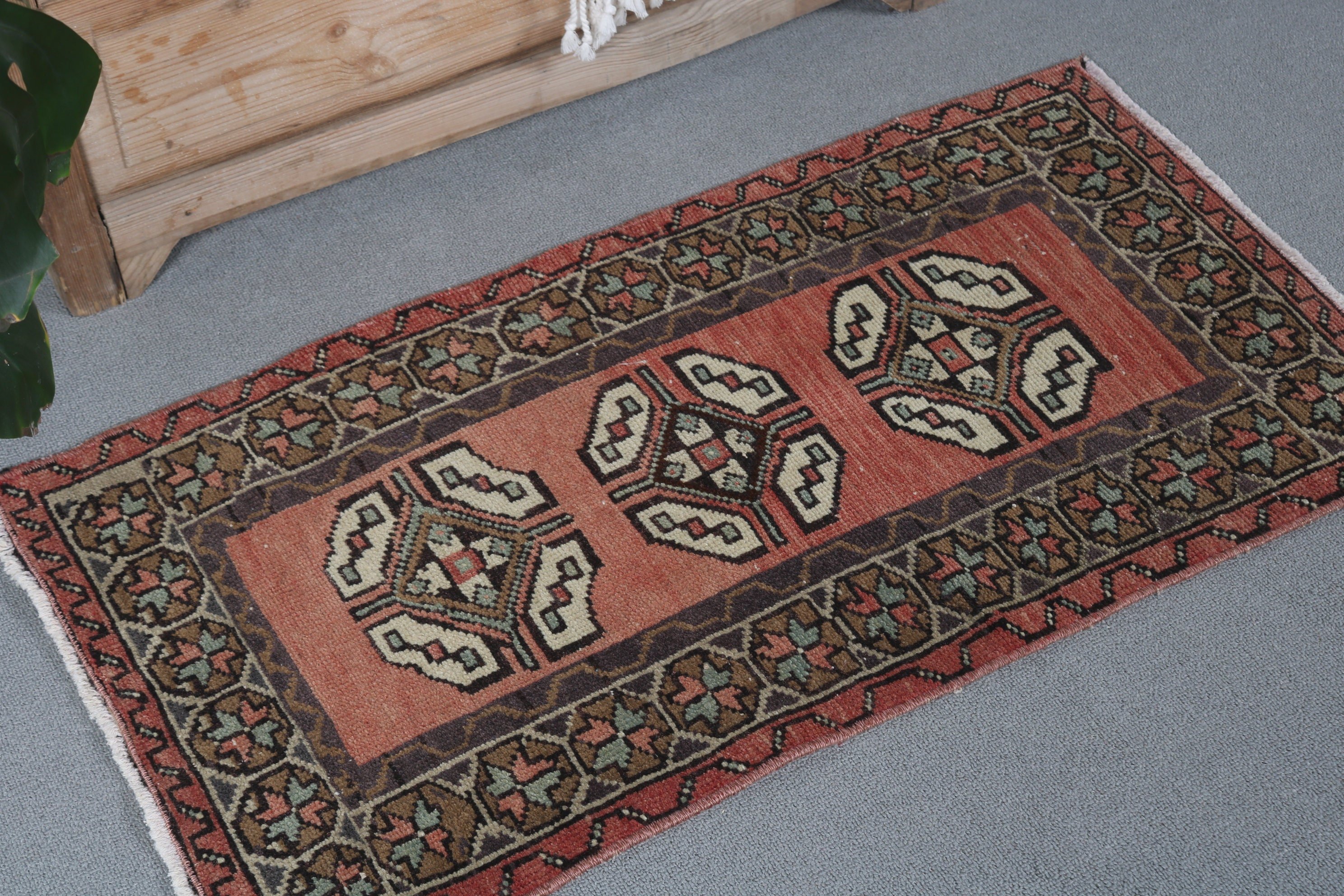 Bedroom Rugs, Antique Rug, Door Mat Rug, Vintage Rug, Decorative Rugs, Red  1.6x3.1 ft Small Rug, Bathroom Rug, Turkish Rugs