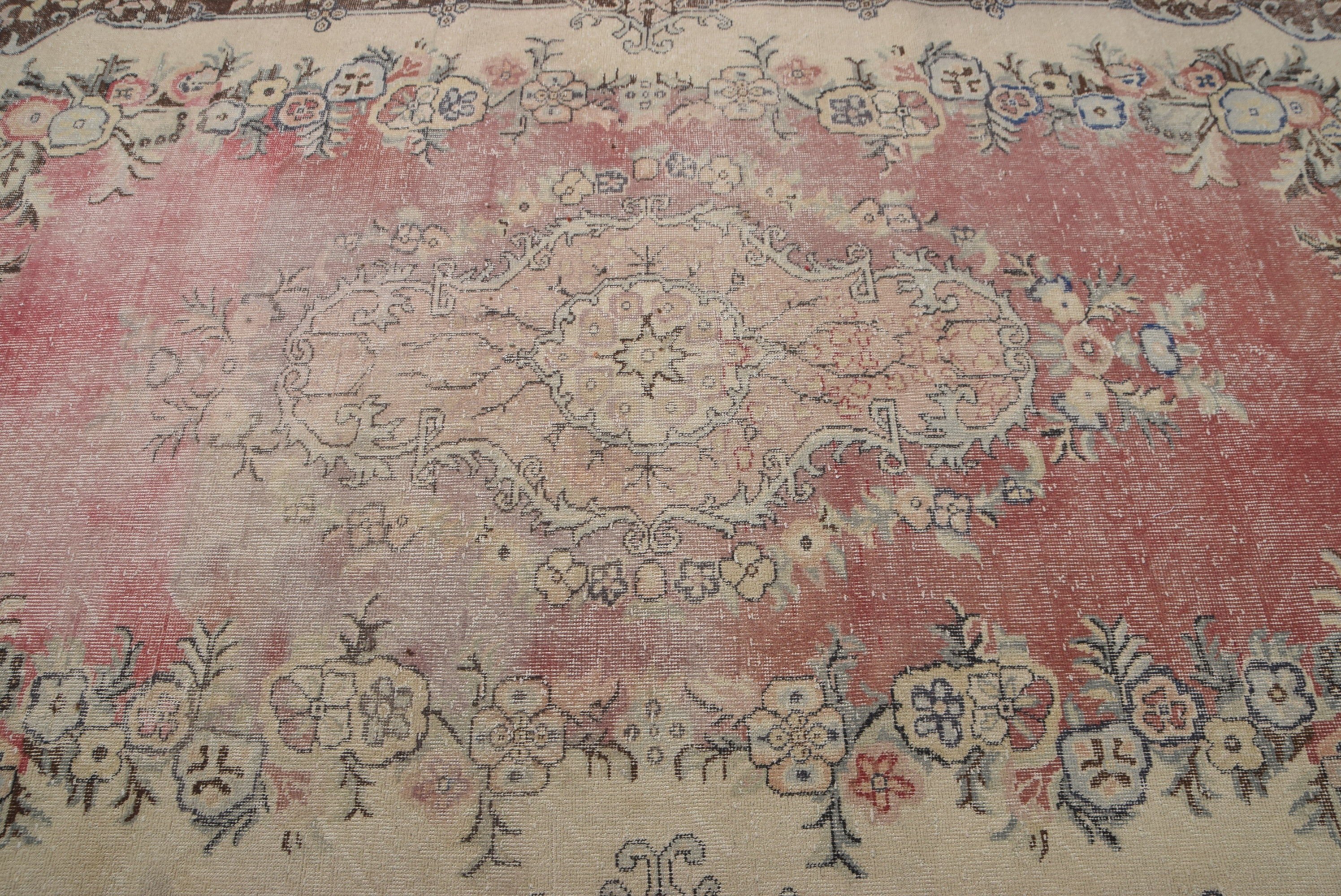 5.8x10.1 ft Büyük Halı, Vintage Halı, Yatak Odası Halısı, Yün Halı, Salon Halıları, Yemek Odası Halısı, Türk Halıları, Bej Oryantal Halı