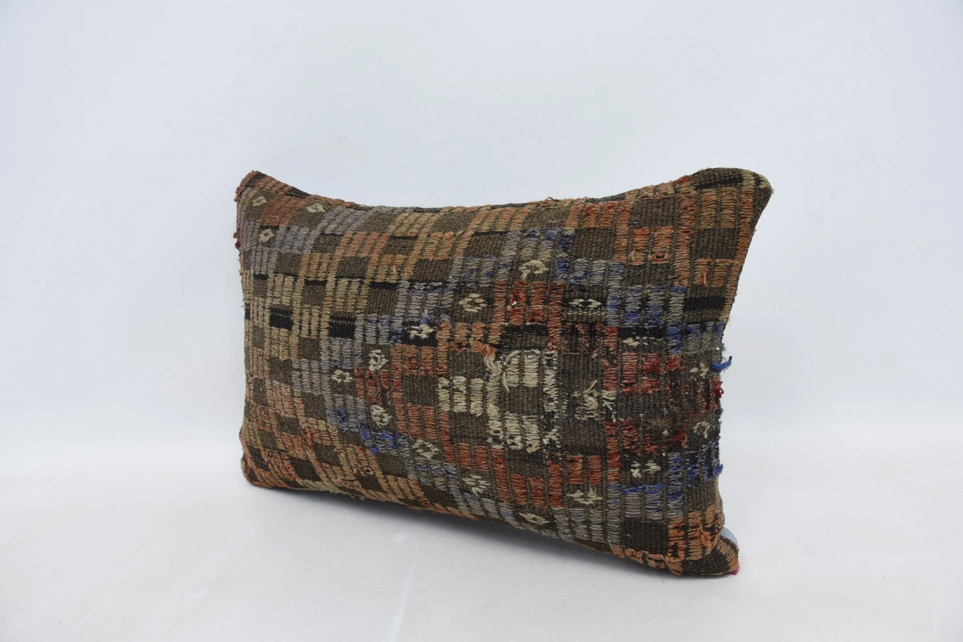 16"x24" Blue Pillow Cover, Turkish Kilim Pillow, Throw Kilim Pillow, Vintage Throw Pillow Cover, Antique Pillows