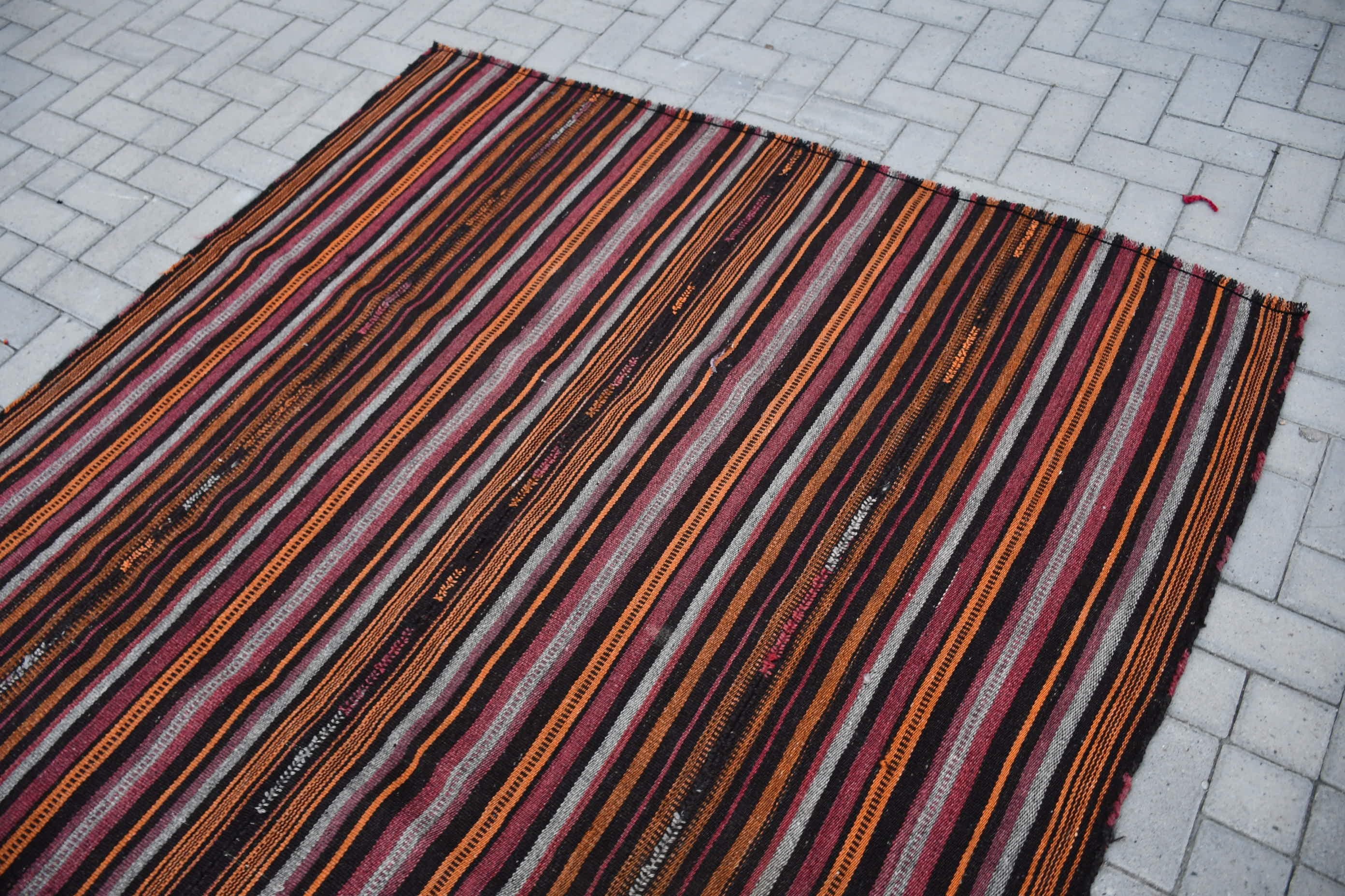 Türk Halısı, Vintage Halı, 5.9x8.5 ft Büyük Halılar, Salon Halısı, Yatak Odası Halısı, Kahverengi Antika Halı, Ev Dekor Halısı, Yurt Halısı, Kilim, Oryantal Halılar