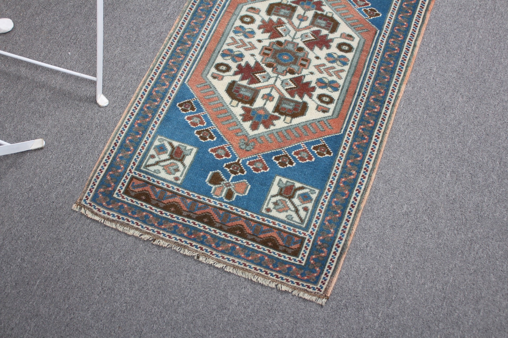 Turkish Rug, Floor Rug, Door Mat Rug, 1.8x3.2 ft Small Rugs, Blue Home Decor Rug, Pastel Rug, Vintage Rug, Home Decor Rug, Car Mat Rug