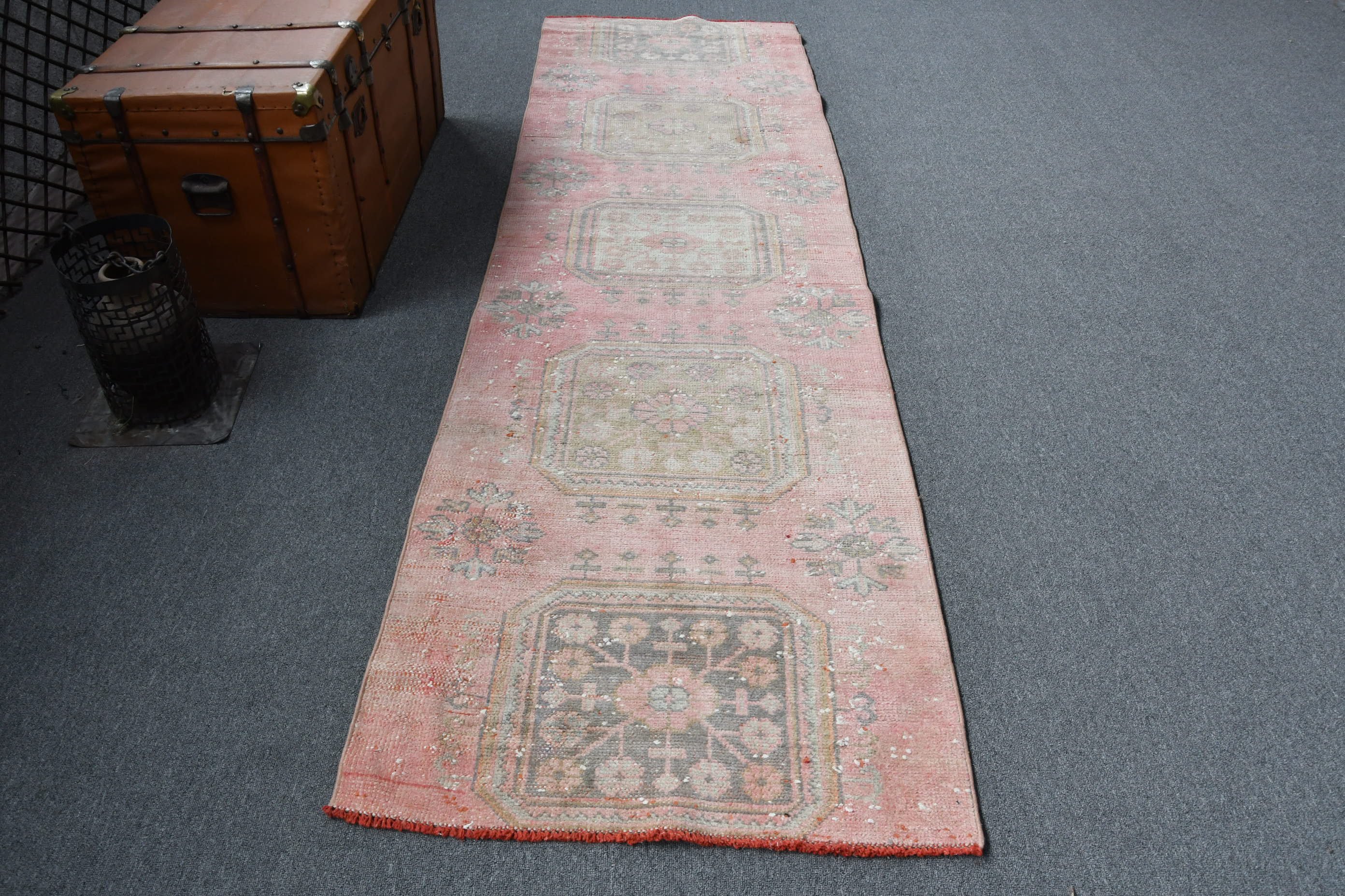Pale Rug, Floor Rugs, Hallway Rug, Abstract Rug, 2.8x9.4 ft Runner Rugs, Cool Rug, Turkey Rugs, Turkish Rug, Vintage Rugs, Rugs for Runner