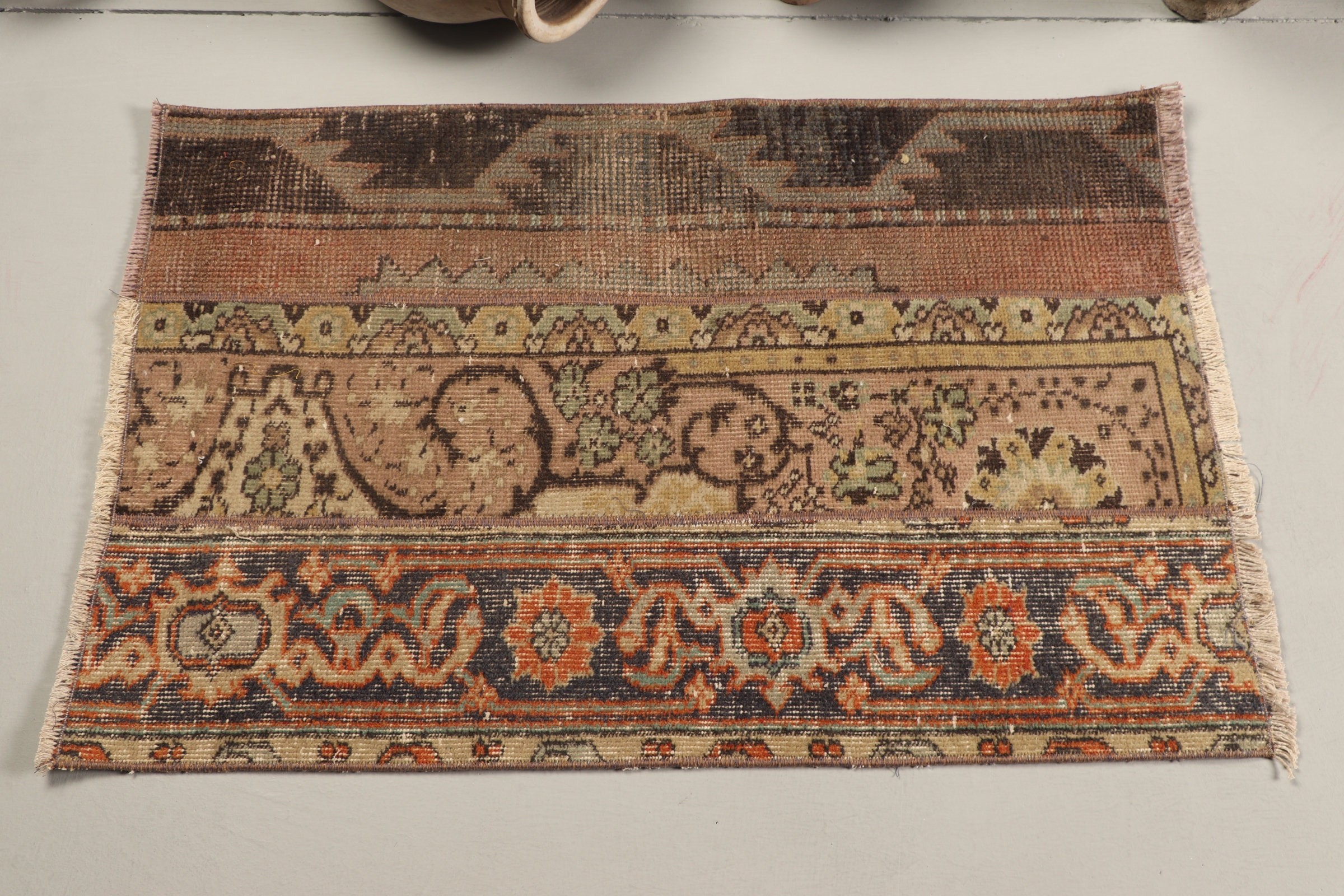 Anadolu Halısı, Mavi Oushak Halıları, Yer Halısı, 2.1x3.3 ft Küçük Halı, Vintage Halı, Duvara Asılı Halılar, Araba Paspas Halısı, Türk Halısı, Ev Dekorasyonu Halıları