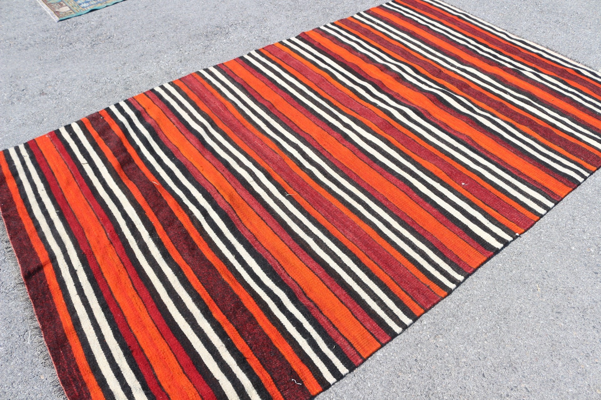 Dining Room Rug, Turkish Rugs, Vintage Rugs, Orange Moroccan Rug, Kilim, Bedroom Rug, Moroccan Rug, 5.3x8.7 ft Large Rug, Salon Rug