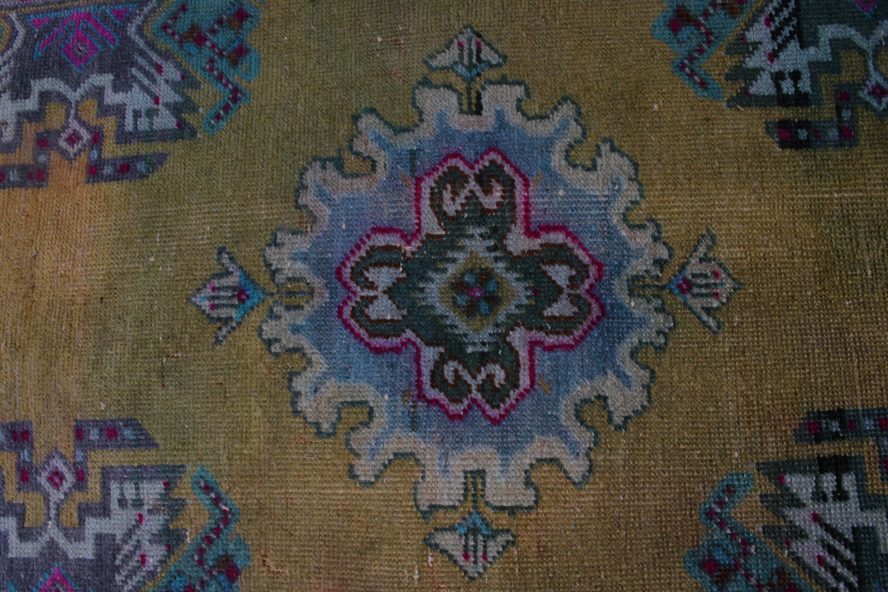 Ev Dekorasyonu Halısı, Vintage Halılar, 1.6x3.2 ft Küçük Halılar, Mutfak Halıları, Türk Halısı, Küçük Boho Halısı, Etnik Halı, Düz Dokuma Halı, Yeşil Oushak Halı