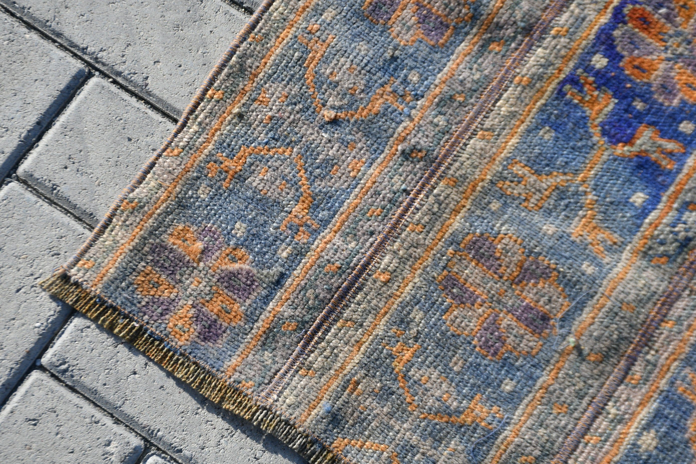 Wool Rug, Rugs for Car Mat, Blue Home Decor Rugs, Bath Rugs, Vintage Rugs, Turkish Rugs, Oriental Rugs, Car Mat Rugs, 2.4x3.7 ft Small Rug