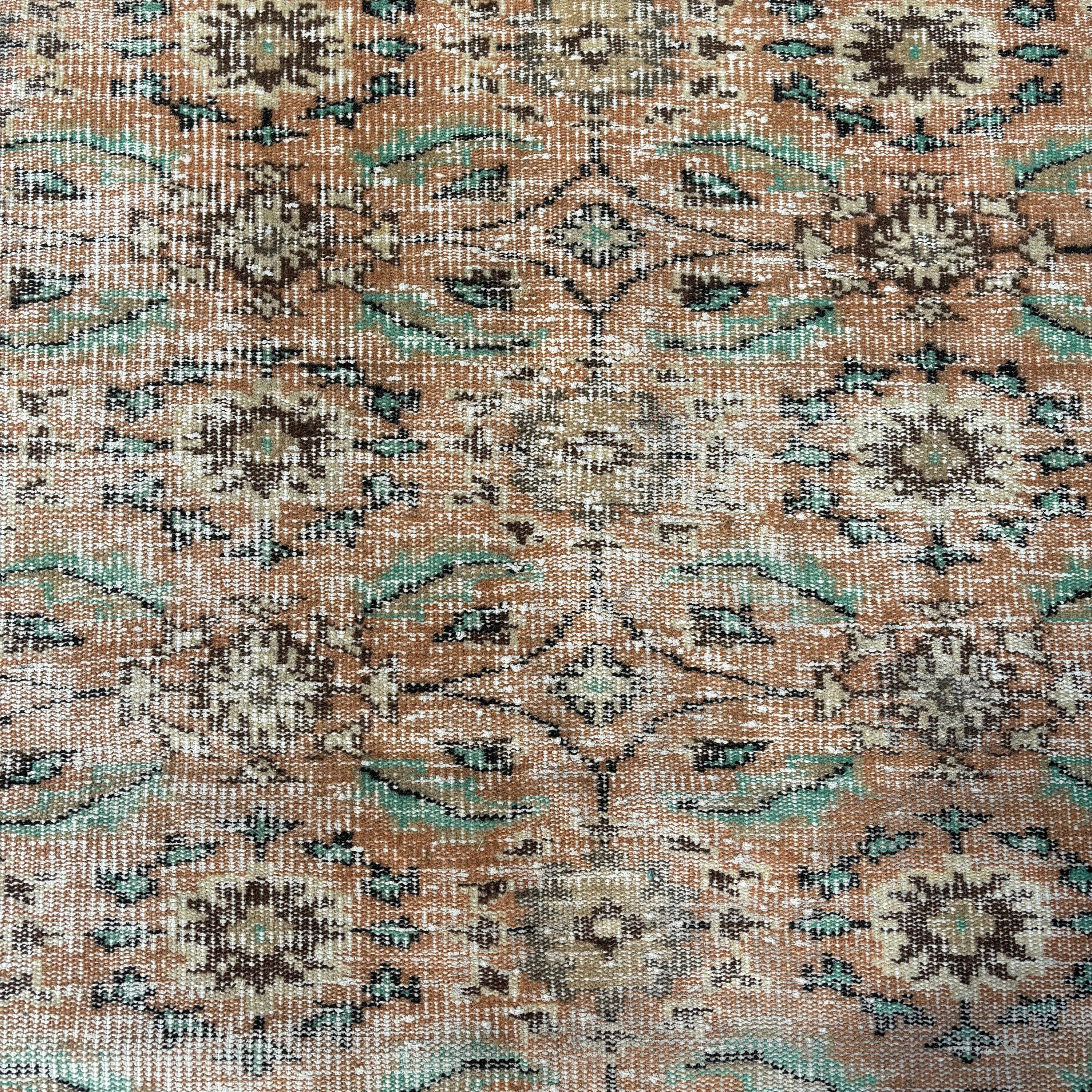 Vintage Halı, El Dokuma Halılar, Oturma Odası Halıları, Boho Halı, 5,2x7,2 ft Alan Halıları, Türk Halıları, Turuncu Anadolu Halısı, Oushak Bölge Kilimi