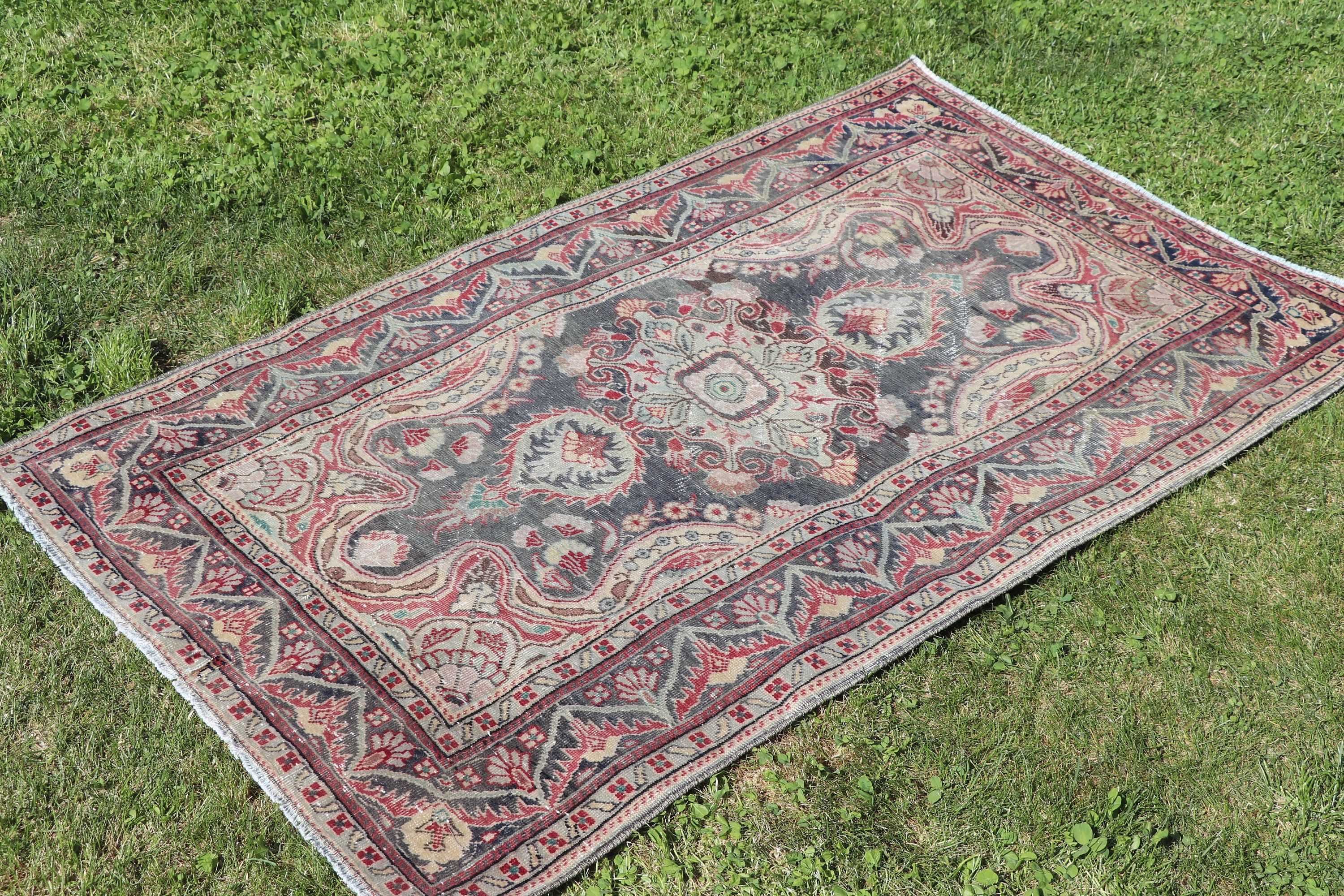 Nursery Rugs, Oriental Rugs, Turkish Rug, Aztec Rug, Cool Rug, Bathroom Rugs, Vintage Rug, Brown Geometric Rugs, 2.9x4.7 ft Small Rug