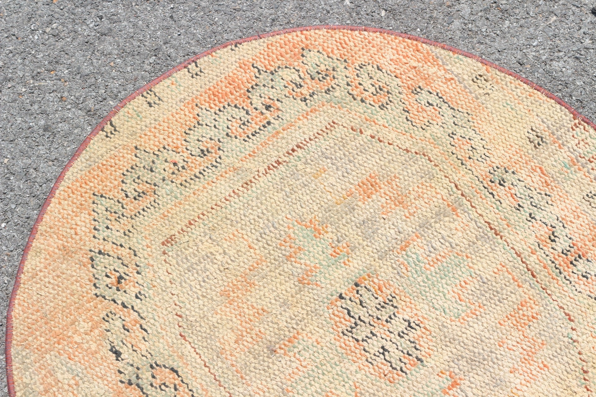 Orange Moroccan Rugs, Anatolian Rug, Floor Rug, Vintage Rug, Entry Rug, Wall Hanging Rug, Turkish Rugs, Antique Rug, 2.9x2.7 ft Small Rug