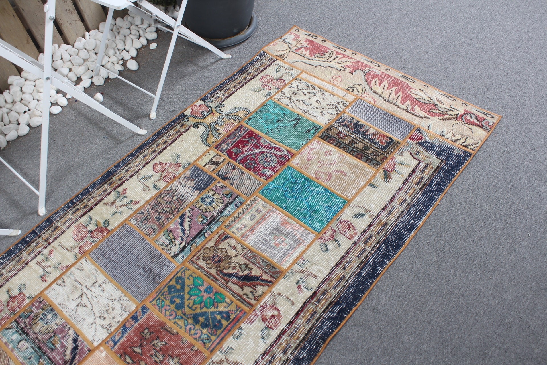 Turkish Rug, Vintage Rug, Wool Rug, Beige Bedroom Rug, Kitchen Rug, Dorm Accent Rug Rugs, Rugs for Entry, 3.1x7 ft Accent Rug, Antique Rug