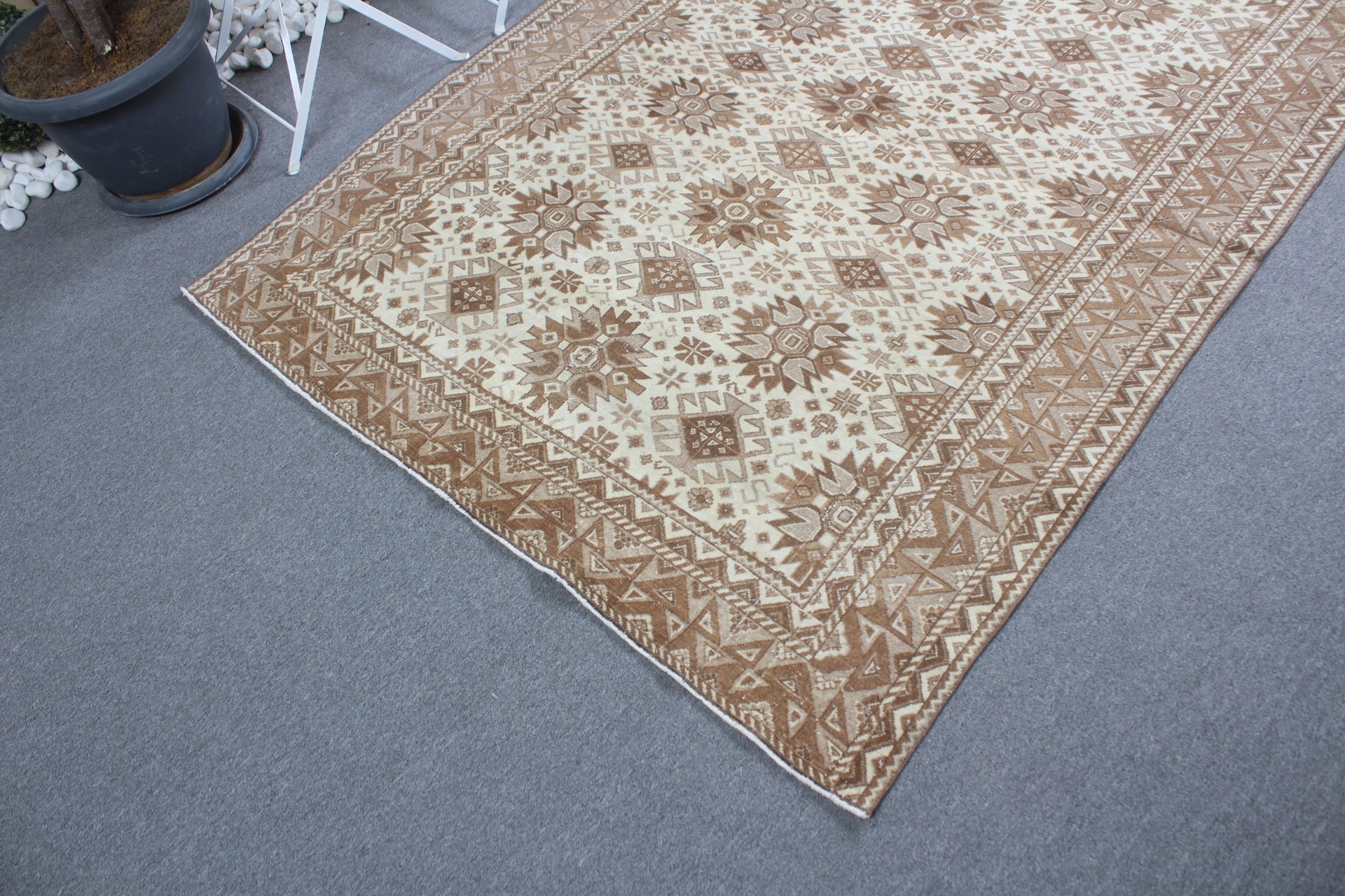 Nursery Rug, Rugs for Floor, Antique Rug, Bedroom Rug, 4.7x6.7 ft Area Rug, Turkish Rug, Kitchen Rug, Art Rug, Beige Cool Rug, Vintage Rugs