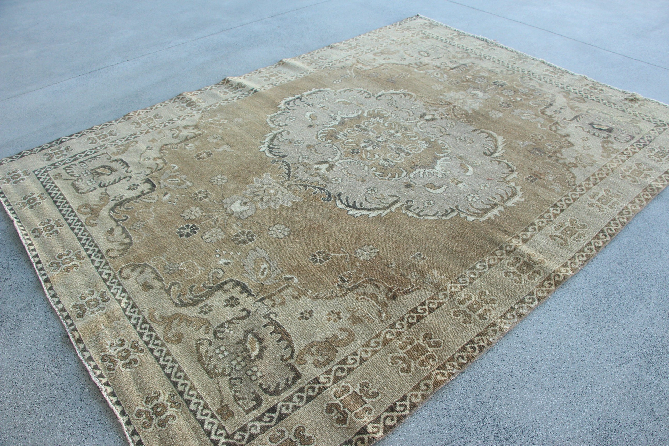 Bedroom Rug, Anatolian Rugs, Dining Room Rugs, Boho Rugs, 7x9.4 ft Large Rugs, Vintage Rug, Beige Flatweave Rugs, Modern Rug, Turkish Rugs