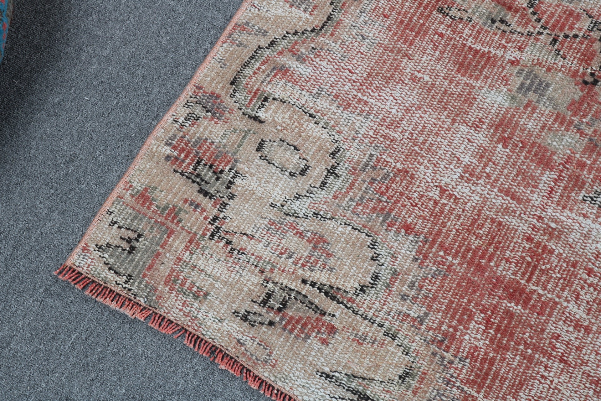 Home Decor Rug, Turkish Rugs, Vintage Rug, Kitchen Rug, Decorative Rugs, Antique Rug, Stair Rugs, Red  1.9x7.3 ft Runner Rug