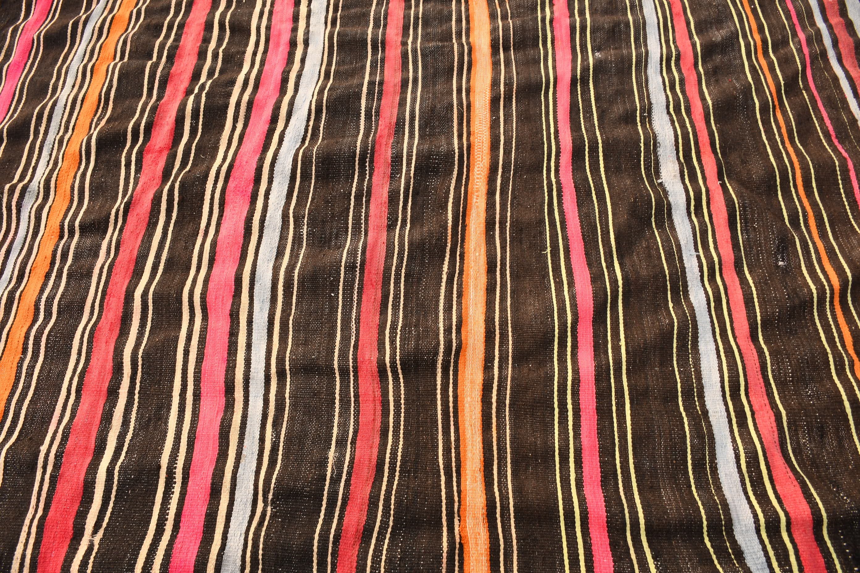 Kilim, Yer Halıları, Oushak Halı, Boho Halı, Siyah Havalı Halılar, Türk Halıları, Vintage Halılar, Yatak Odası Halısı, Oturma Odası Halıları, 6,9x8,8 ft Büyük Halılar