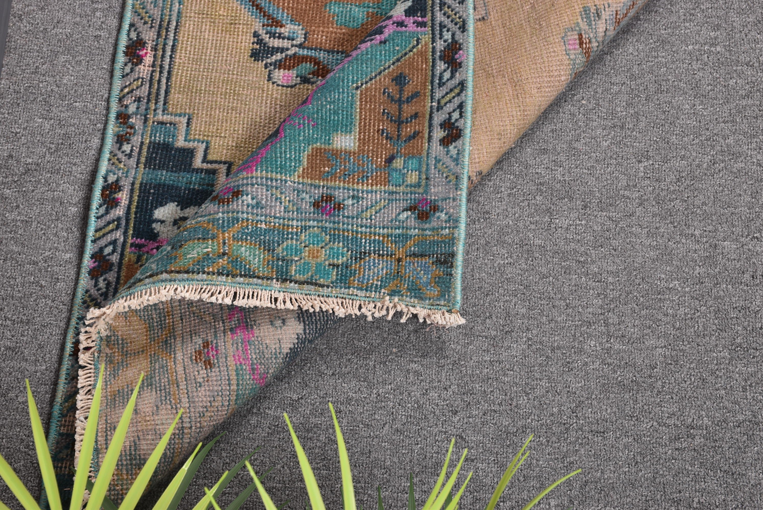 Floor Rugs, Wall Hanging Rug, Neutral Rug, Green Handwoven Rug, Vintage Rug, 1.8x3.7 ft Small Rug, Bathroom Rug, Turkish Rugs, Aztec Rugs