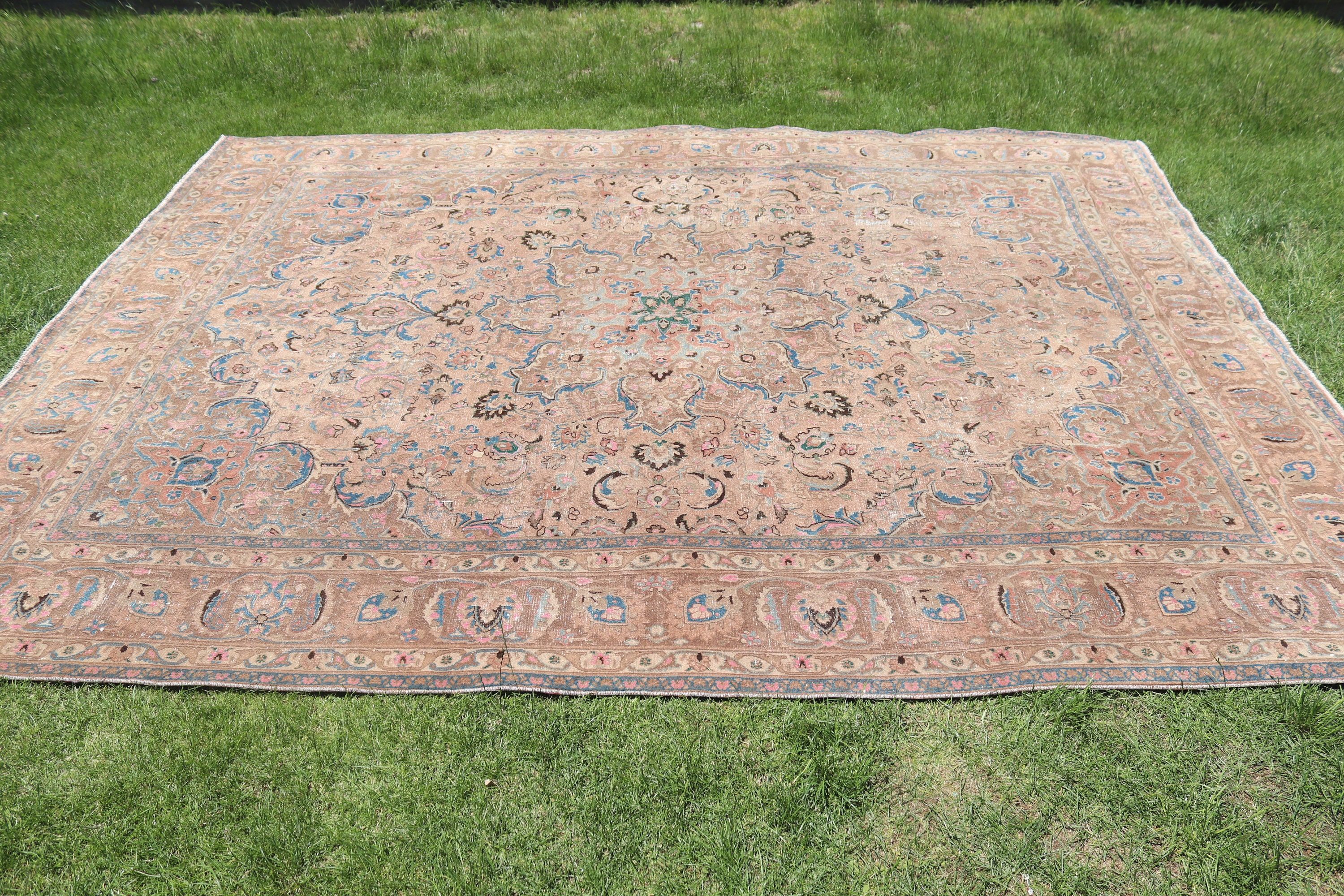 Vintage Decor Rug, Salon Rugs, Luxury Rugs, Saloon Rugs, Brown Modern Rug, Wool Rug, 9.1x12.1 ft Oversize Rug, Vintage Rugs, Turkish Rugs