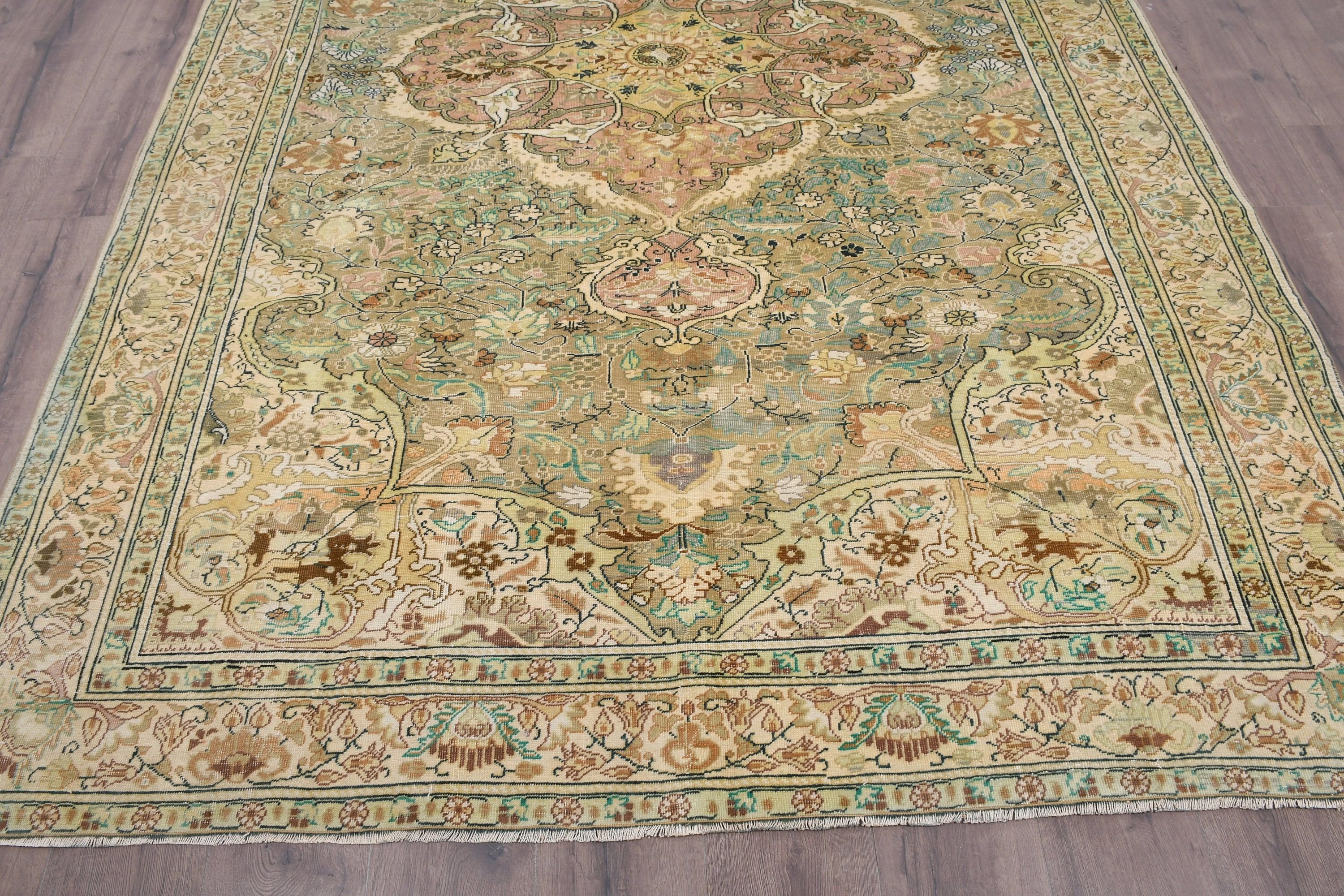 Oriental Rug, Wedding Rug, Turkish Rug, Salon Rugs, Vintage Rugs, Floor Rug, Dining Room Rugs, Beige Anatolian Rugs, 6.5x9.6 ft Large Rugs