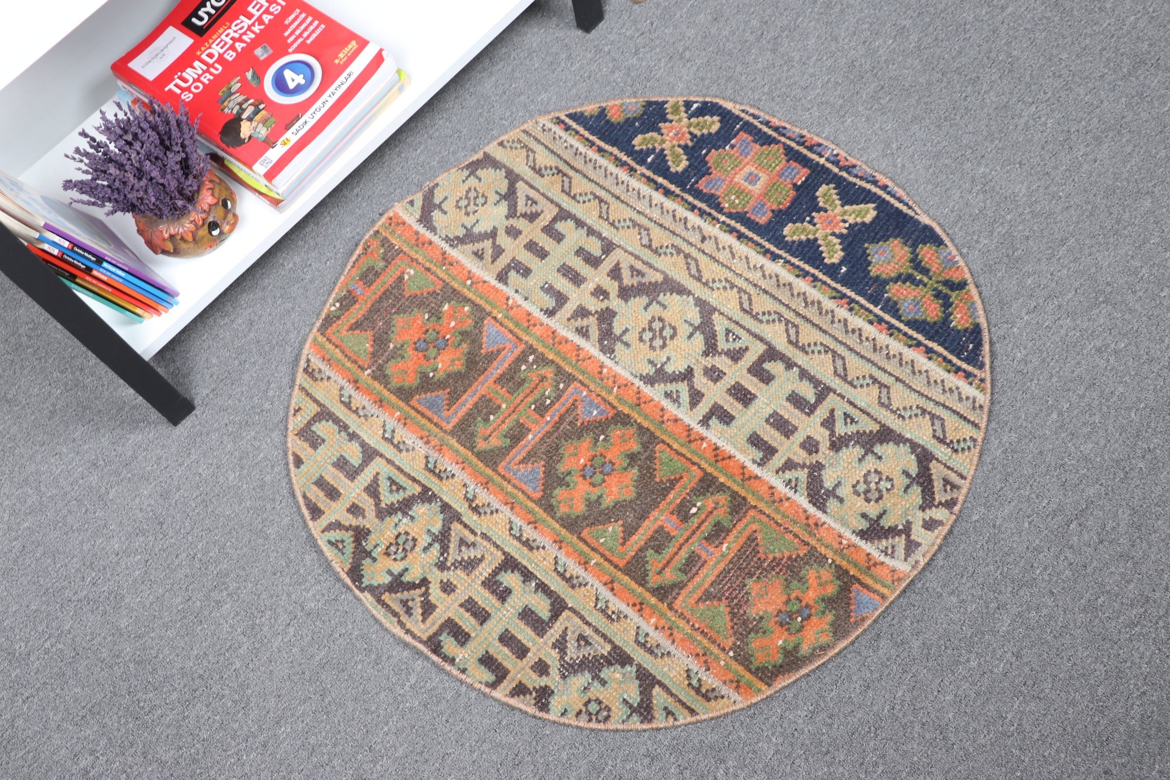 Door Mat Rugs, Turkish Rug, Moroccan Rug, Vintage Rugs, 2.4x2.4 ft Small Rugs, Wall Hanging Rug, Pale Rug, Blue Floor Rugs, Oriental Rugs