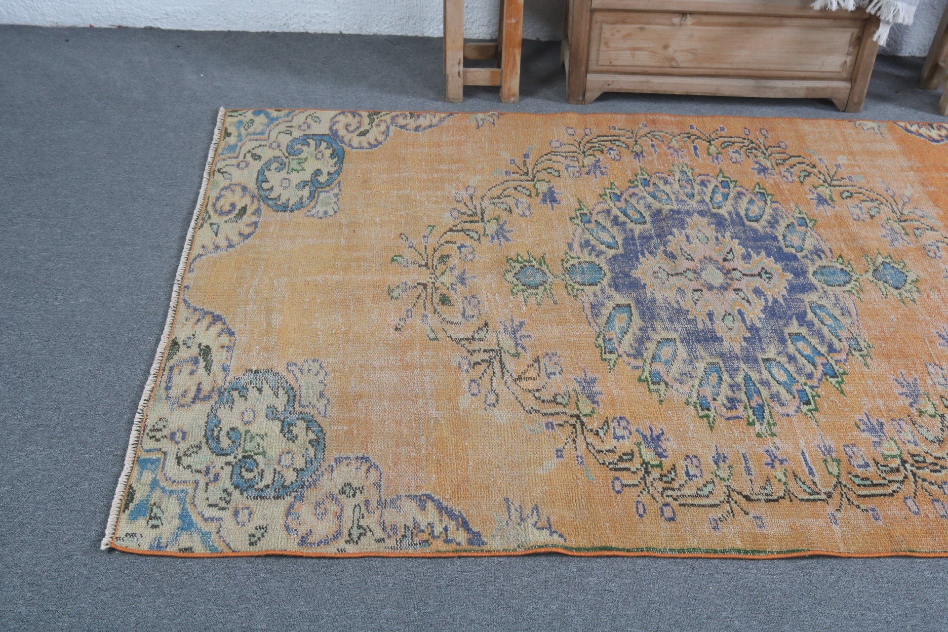 Living Room Rug, Indoor Rug, Turkish Rugs, Vintage Decor Rug, Cool Rug, 4.5x7.3 ft Area Rug, Vintage Rug, Rugs for Bedroom, Antique Rugs