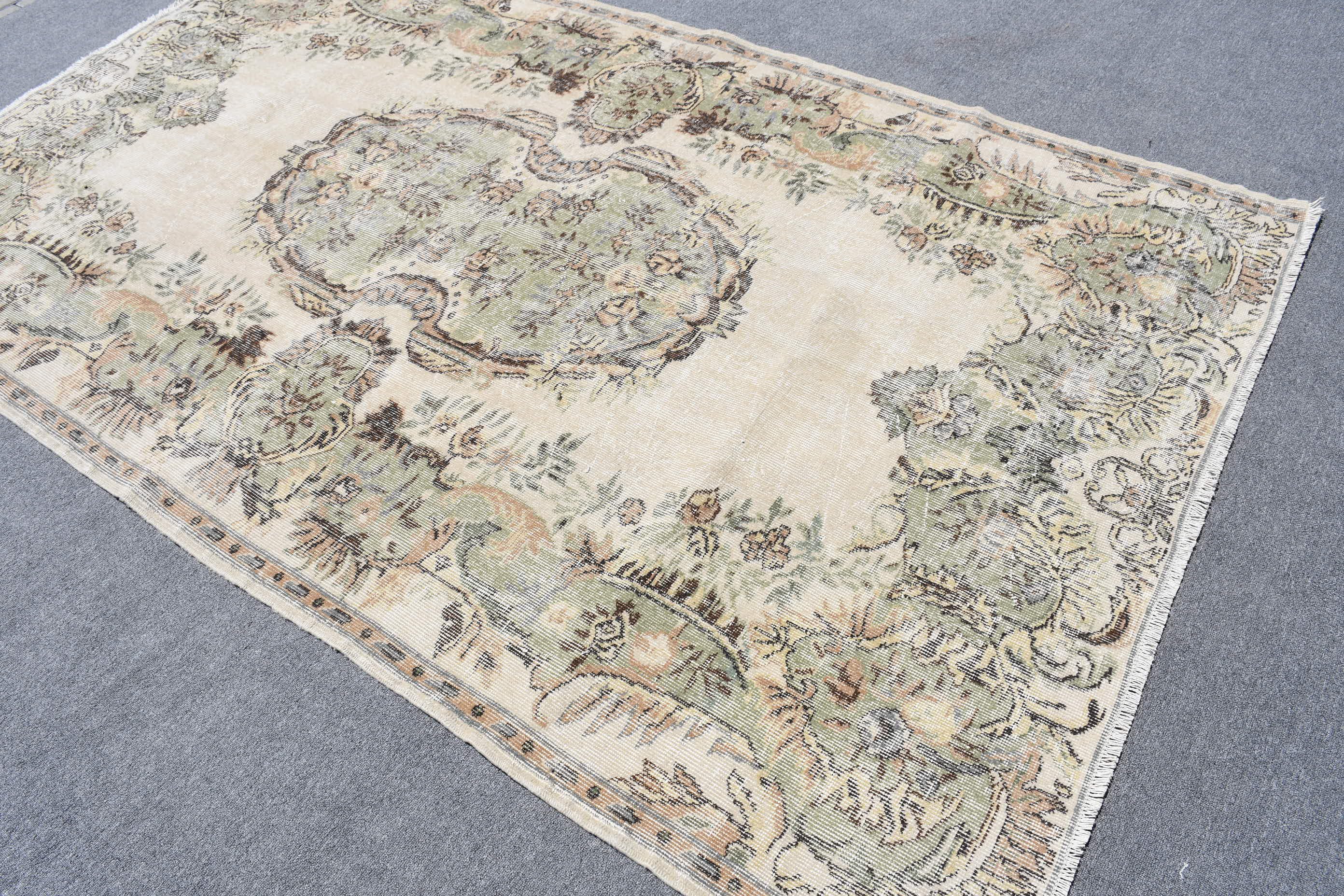 Ethnic Rugs, Turkish Rugs, Dining Room Rugs, Living Room Rug, Beige Oriental Rug, Antique Rug, Floor Rug, 5.3x9 ft Large Rugs, Vintage Rugs