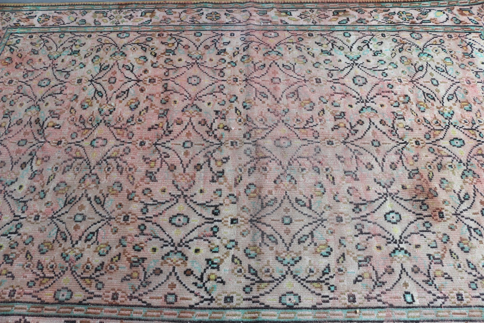 Yemek Odası Halısı, Vintage Dekor Halısı, Türk Halısı, Pembe Oryantal Halısı, Havalı Halısı, 6.1x8.8 ft Büyük Halısı, Vintage Halısı, Yatak Odası Halısı