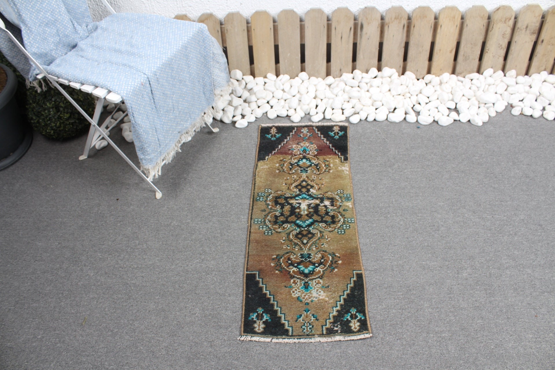 Bathroom Rugs, Oriental Rug, Green Wool Rugs, Turkish Rugs, Vintage Rugs, Kitchen Rugs, Rugs for Nursery, 1.2x2.9 ft Small Rug, Oushak Rug