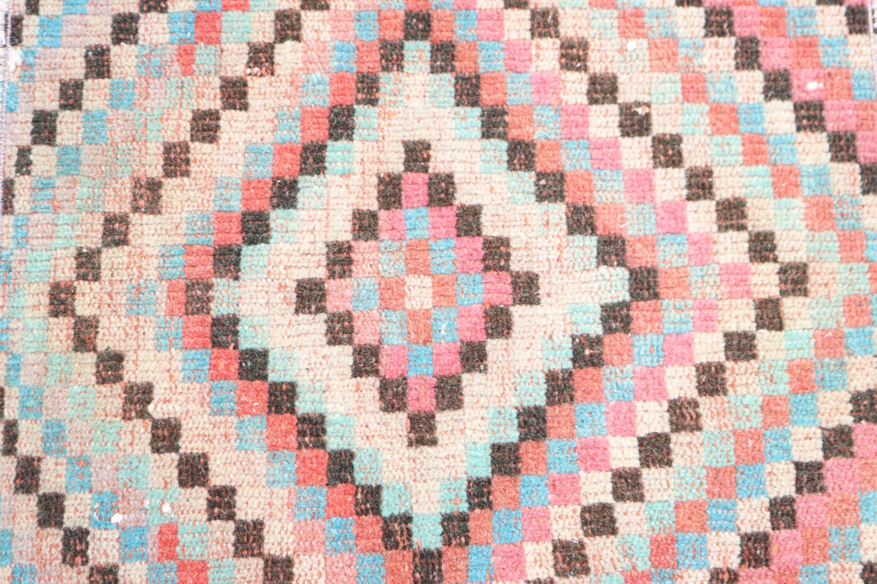 2.2x1.8 ft Small Rug, Vintage Rugs, Decorative Rugs, Small Boho Rug, Pink Home Decor Rugs, Turkish Rugs, Entry Rug, Cool Rug, Anatolian Rug