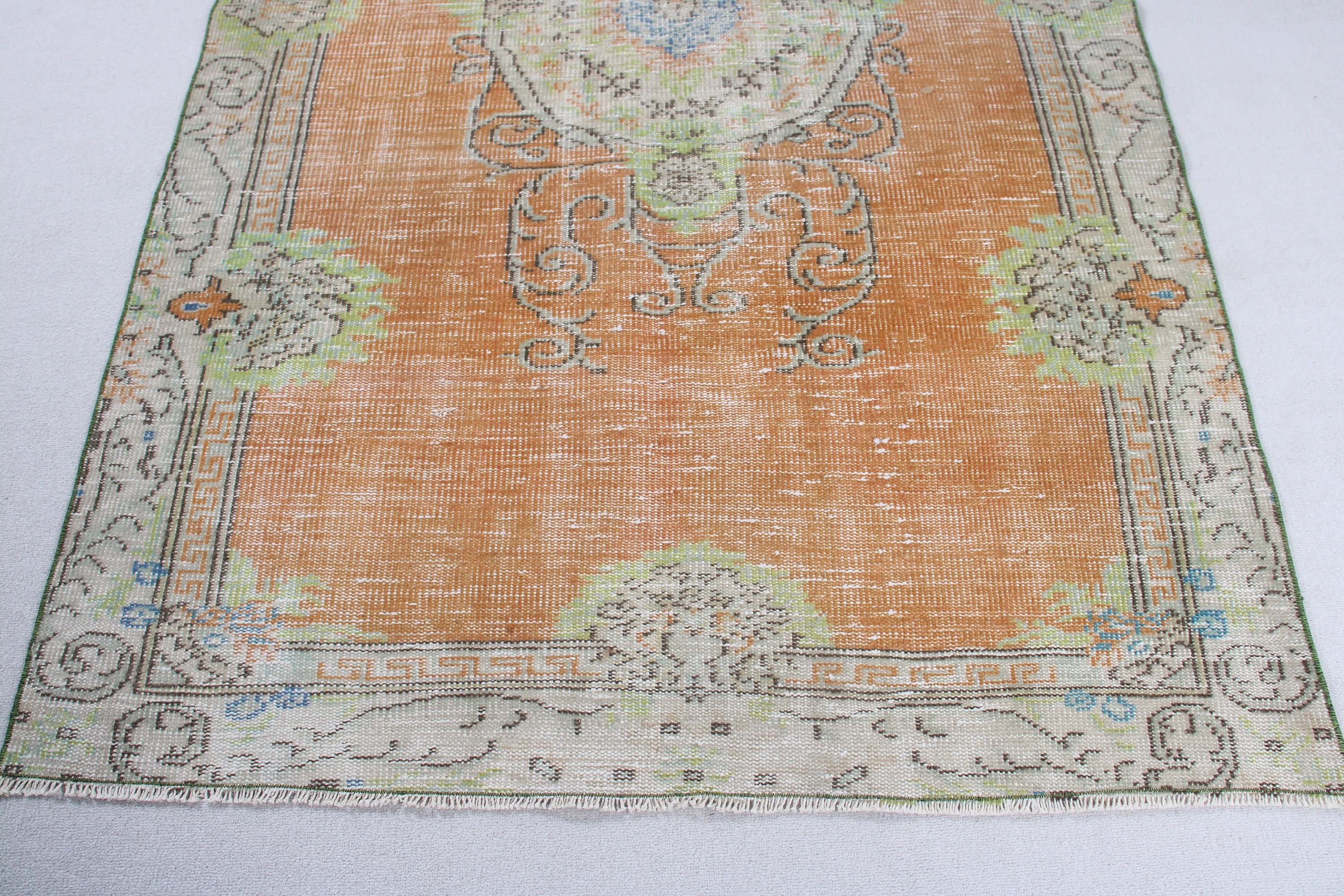 Dining Room Rug, Boho Area Rug, Vintage Rugs, 4.8x7.8 ft Area Rugs, Statement Rug, Turkish Rug, Orange Moroccan Rugs, Antique Rugs