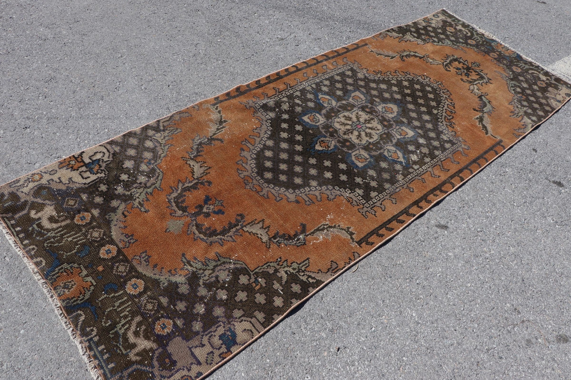 Stair Rug, Oriental Rug, 3.2x8.7 ft Runner Rug, Brown Moroccan Rug, Kitchen Rug, Decorative Rug, Vintage Rug, Rugs for Stair, Turkish Rug