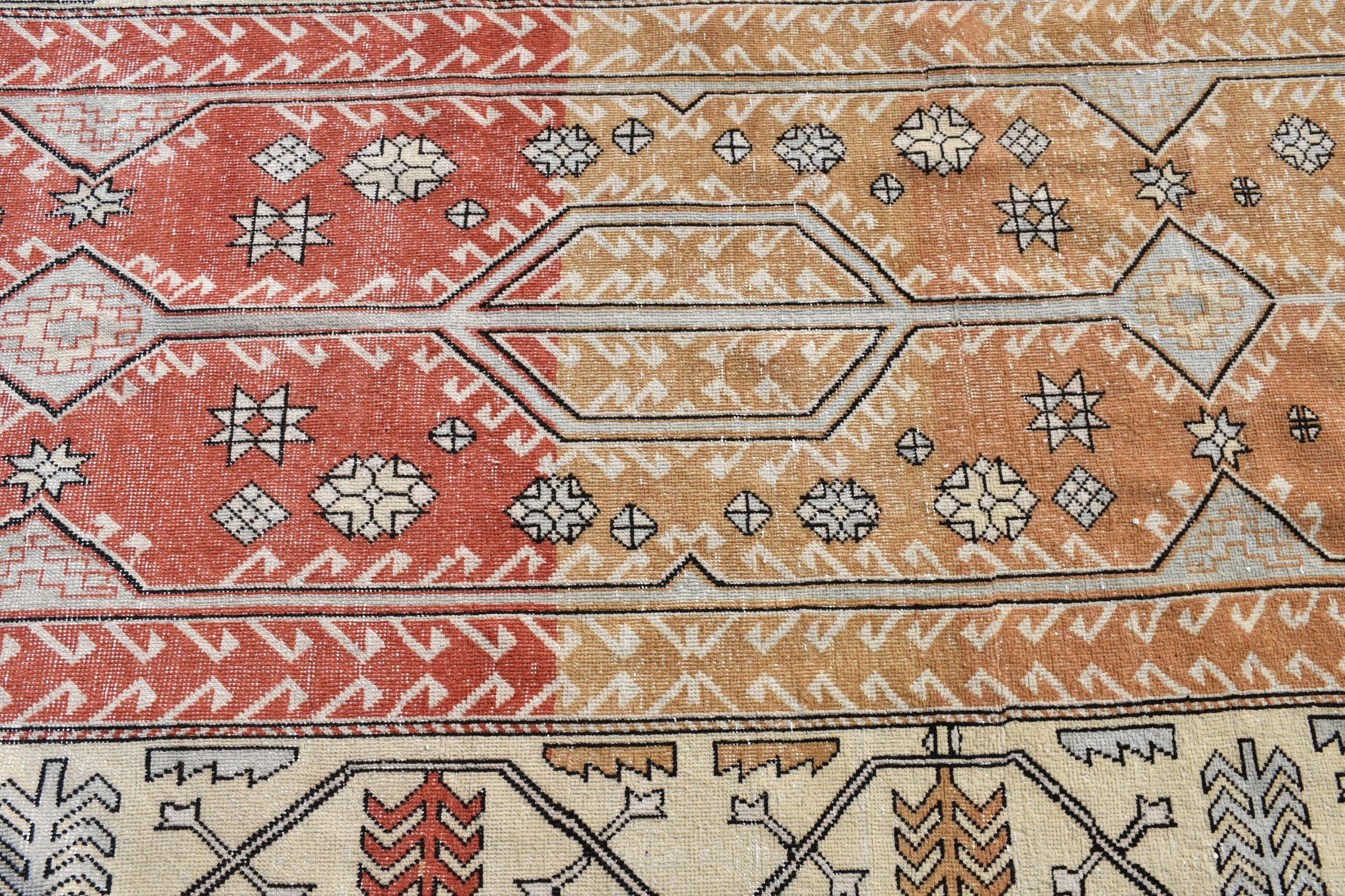 Living Room Rugs, Rugs for Dining Room, Kitchen Rug, 4.1x10.1 ft Large Rug, Vintage Rug, Turkish Rugs, Oushak Rug, Bedroom Rug, Natural Rug